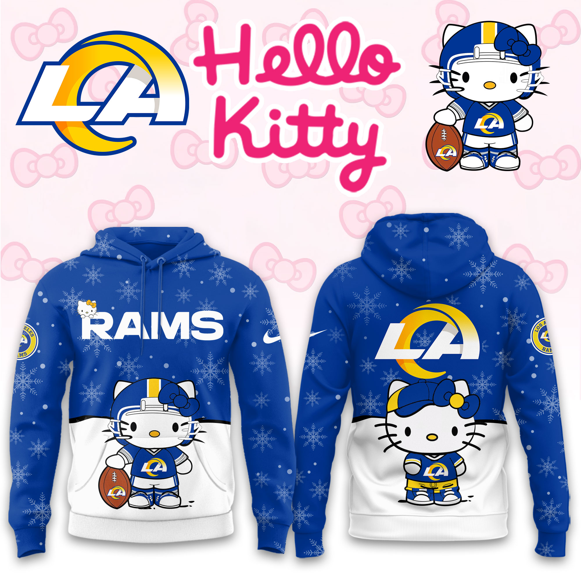 Buildercar - Los Angeles Rams Hello Kitty x NFL Hoodie