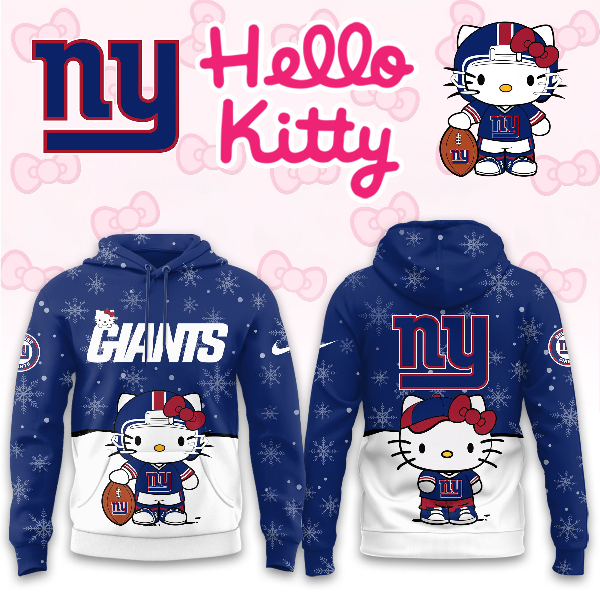 Buildercar - New York Giants Hello Kitty x NFL Hoodie