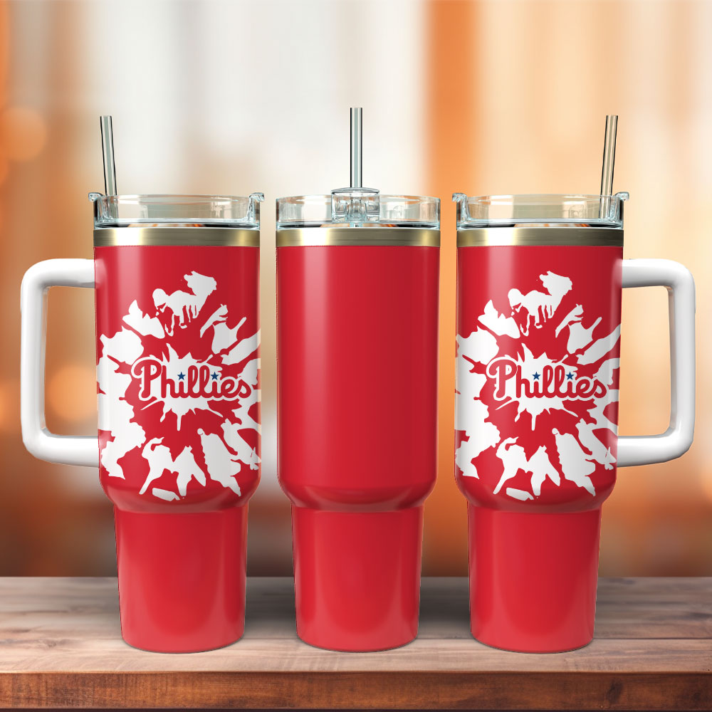 Buildercar - Philadelphia Phillies Baseball MLB Sport Custom Stanley Cup 40 oz 30 oz Tumbler With Handle