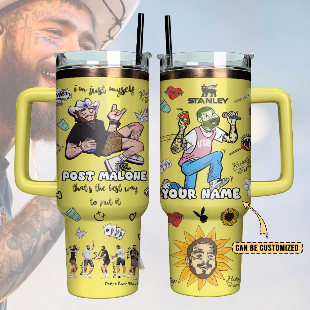 Buildercar - Post Malone Custom Stanley Cup 40 oz 30 oz Tumbler With Handle