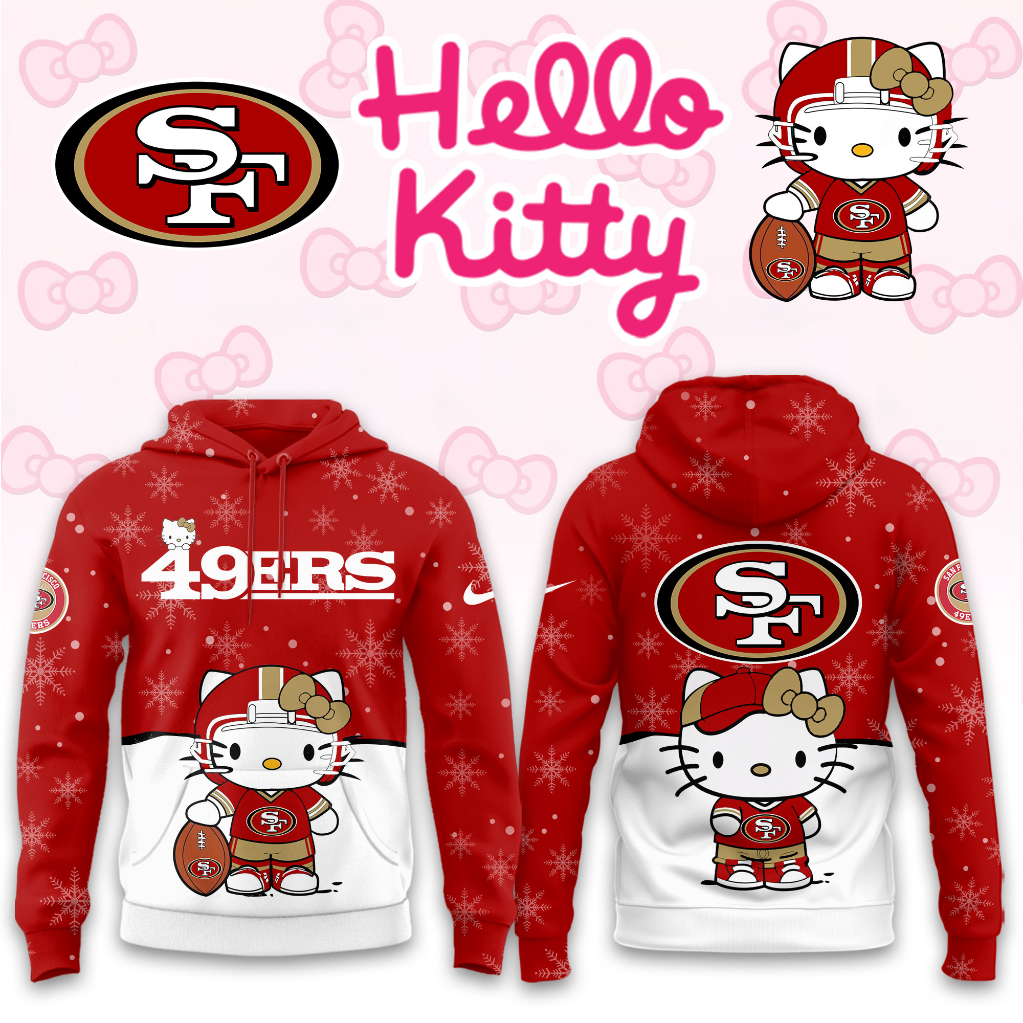 Buildercar - San Francisco 49ers  Hello Kitty x NFL Hoodie