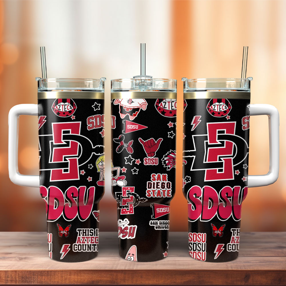 Buildercar - SDSU San Diego State Aztecs NCAA Sport Custom Stanley Cup 40 oz 30 oz Tumbler With Handle