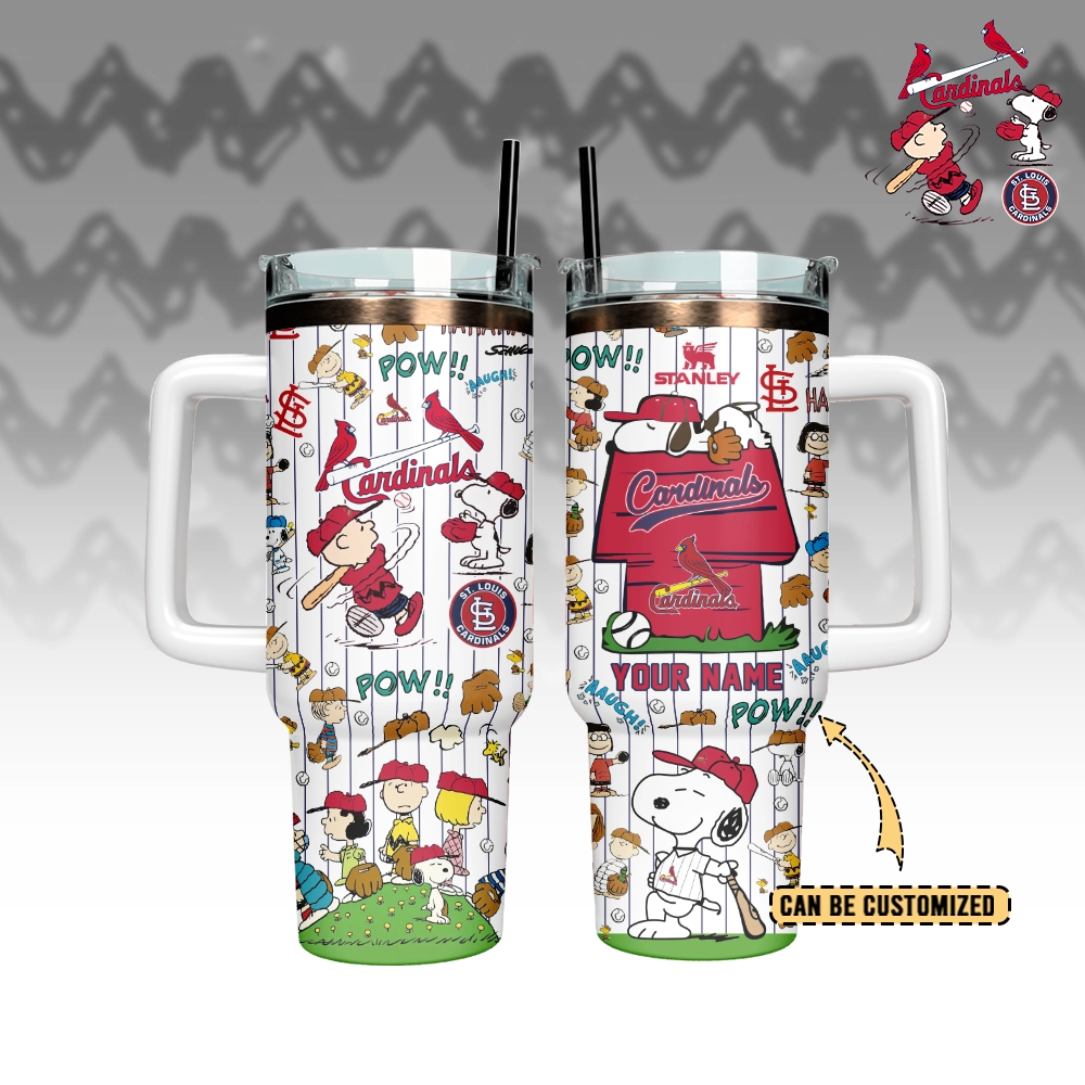 Buildercar - St. Louis Cardinals x Peanuts Custom Stanley Cup 40 oz 30 oz Tumbler With Handle