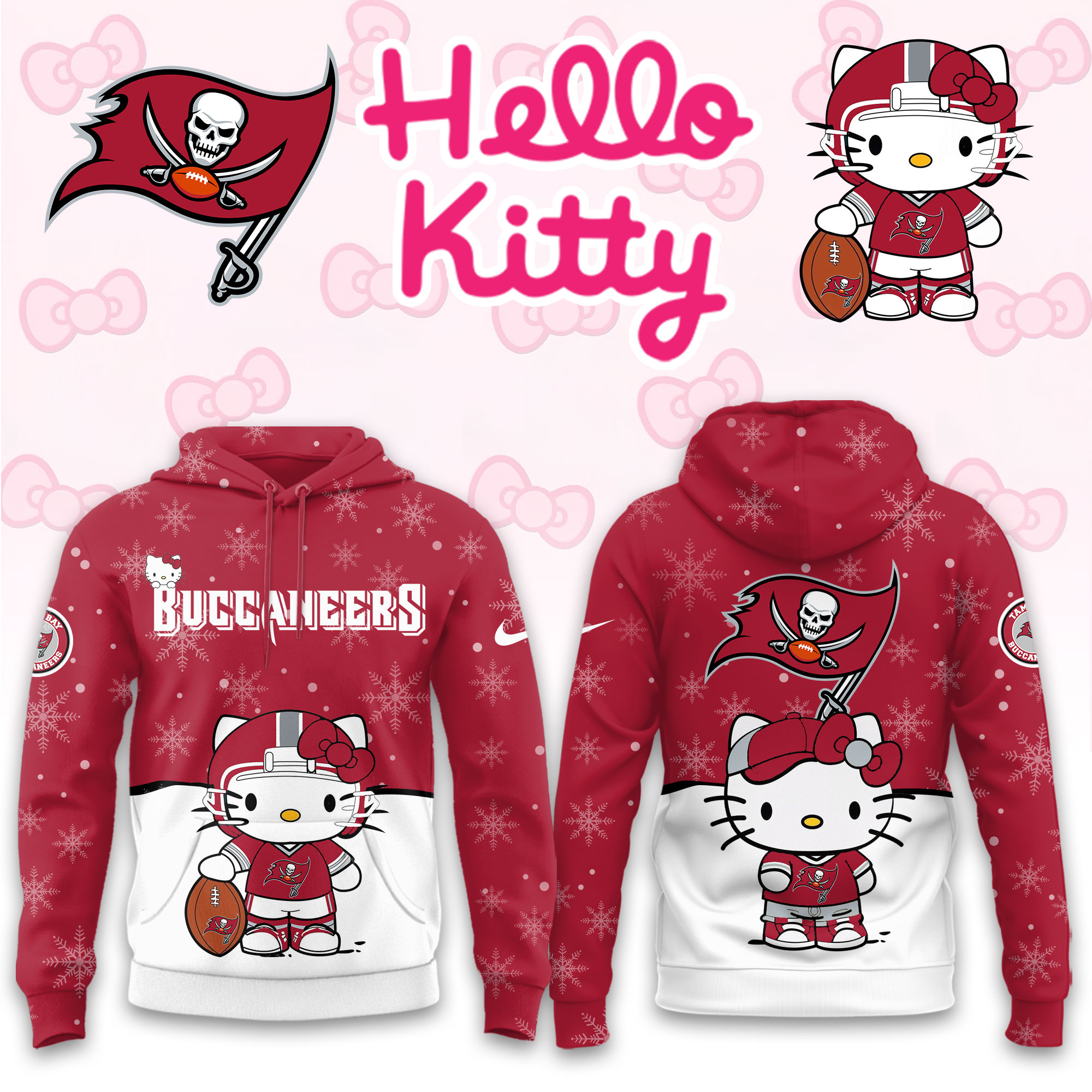 Buildercar - Tampa Bay Buccaneers Hello Kitty x NFL Hoodie