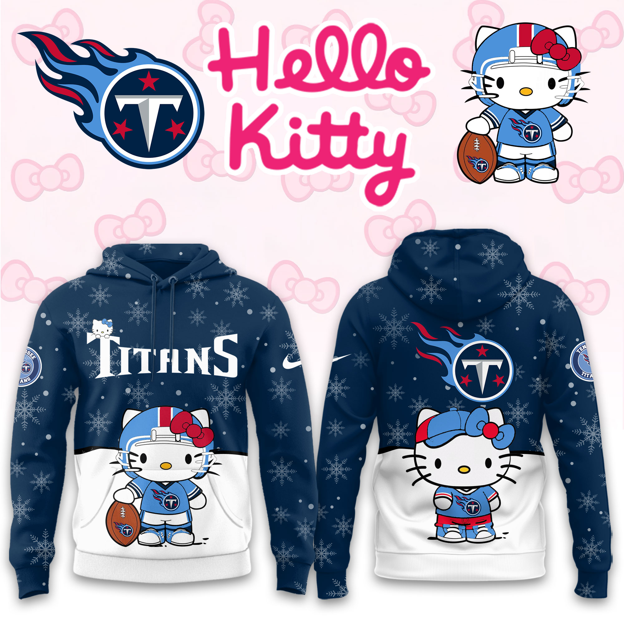 Buildercar - Tennessee Titans Hello Kitty x NFL Hoodie