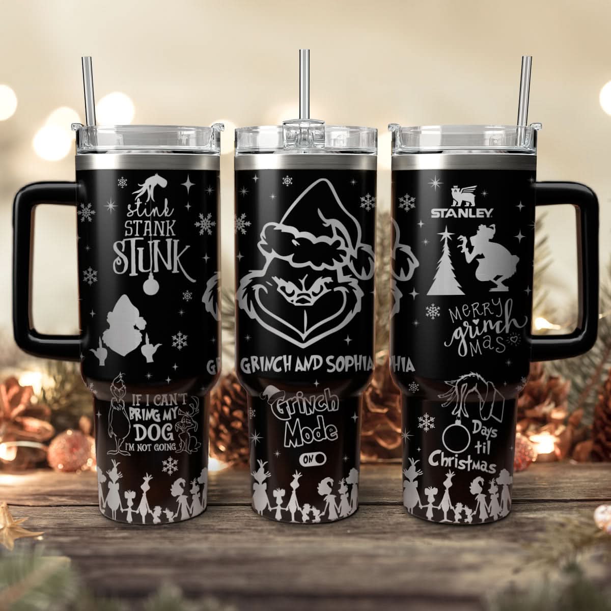 Buildercar - The Grinch Movies Christmas Custom Stanley Quencher 40oz Stainless Steel Tumbler With Handle