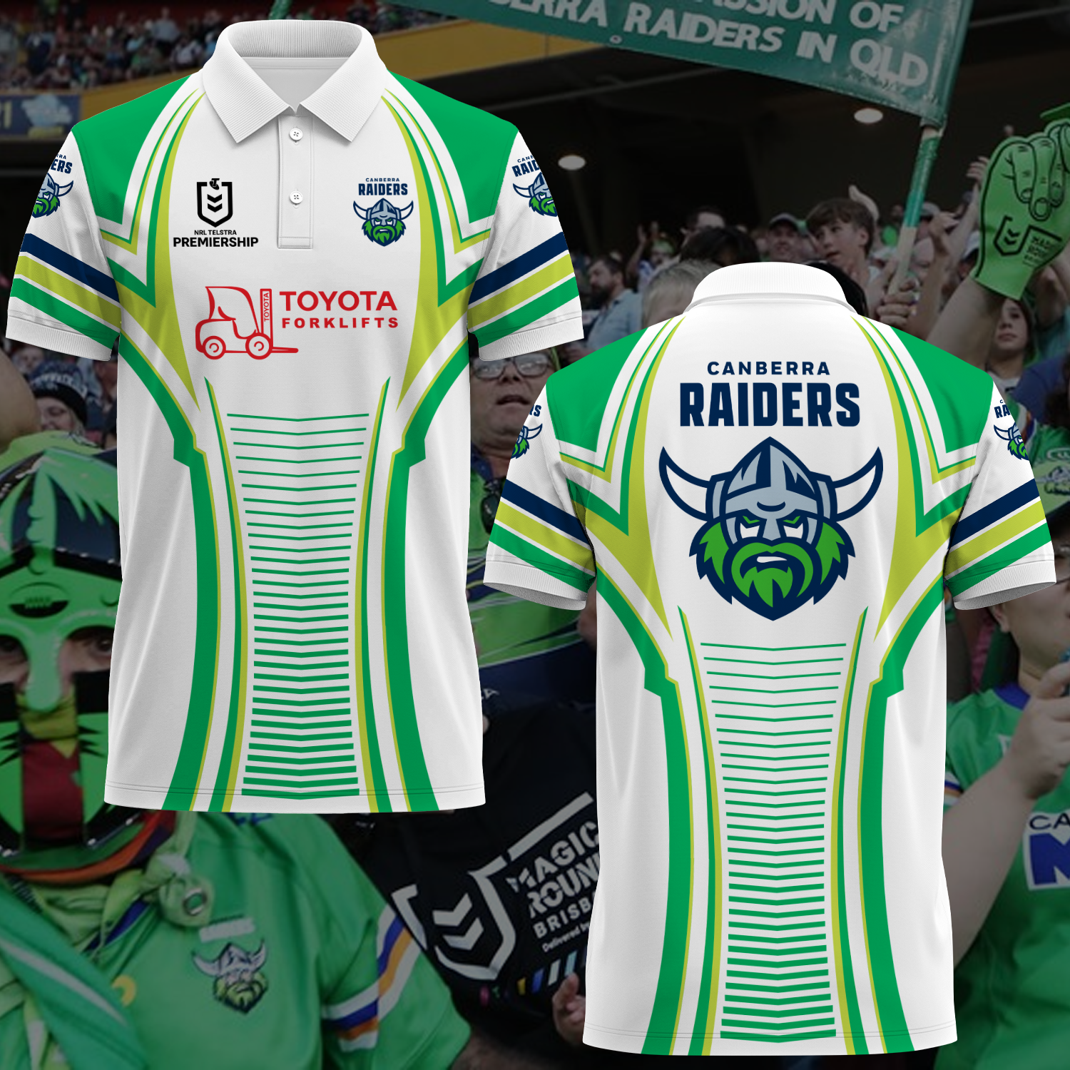 Canberra Raiders NRL 2025 Polo Shirt TM NTA V1