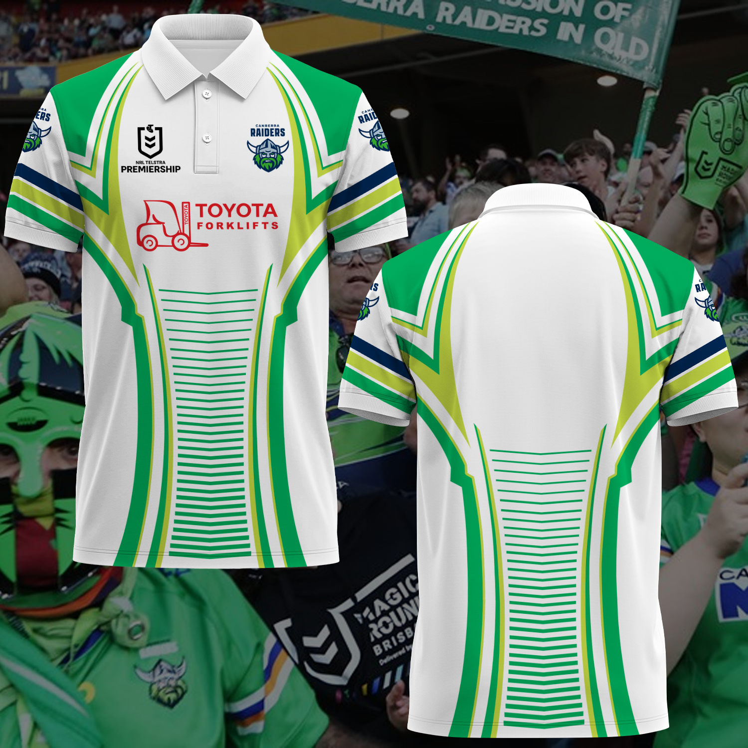 Canberra Raiders NRL 2025 Polo Shirt TM NTA V2