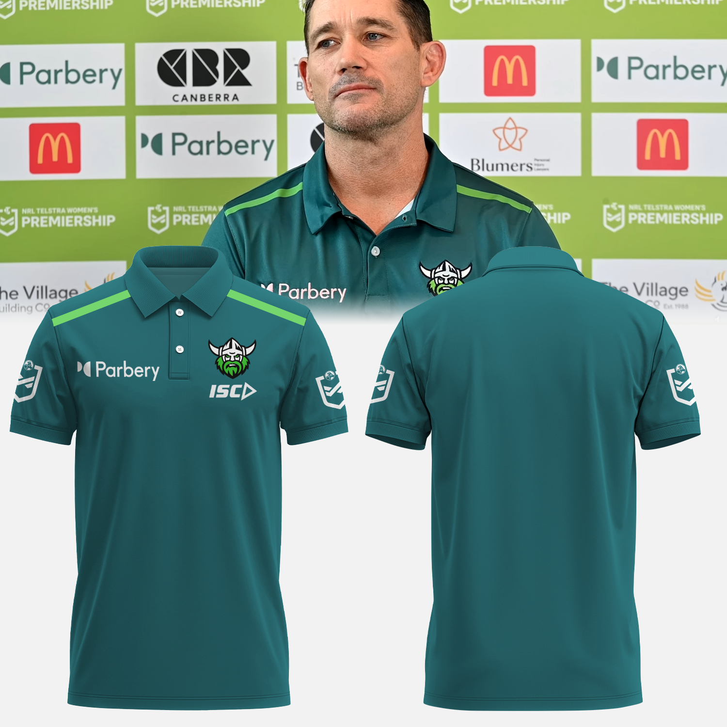Canberra Raiders NRL 2025 Polo Shirt TM NTA V6
