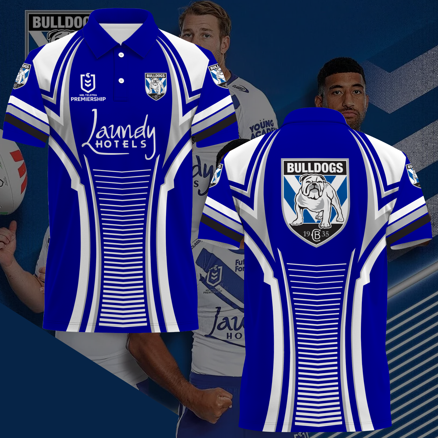 Canterbury-Bankstown Bulldogs NRL 2025 Polo Shirt TM NTA V1