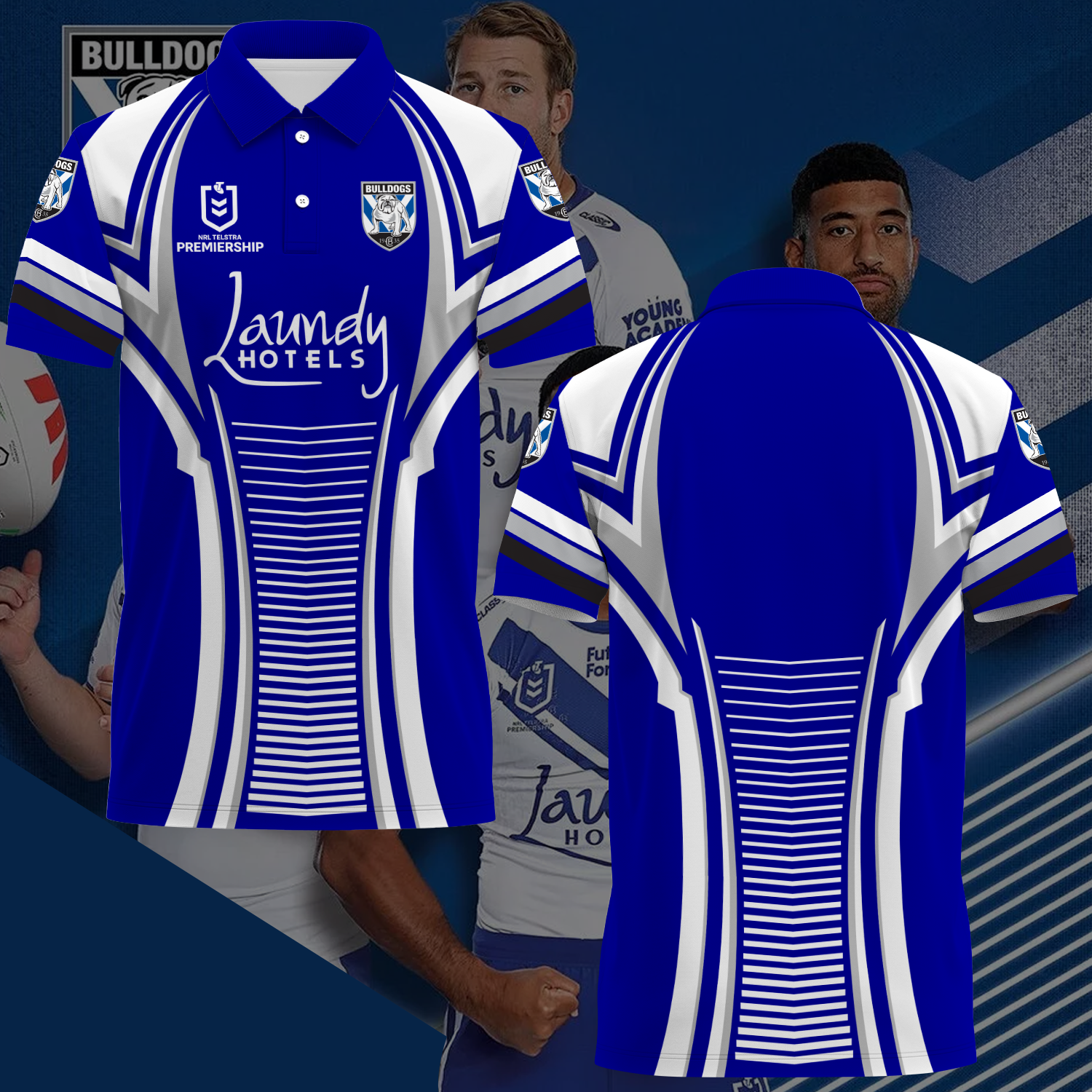 Canterbury-Bankstown Bulldogs NRL 2025 Polo Shirt TM NTA V3