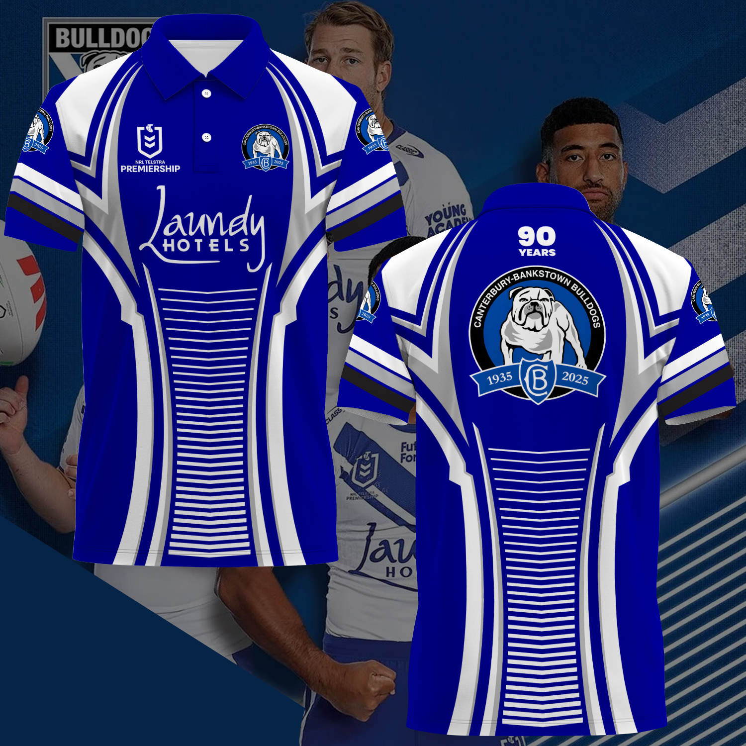 Canterbury-Bankstown Bulldogs NRL 2025 Polo Shirt TM NTA V4