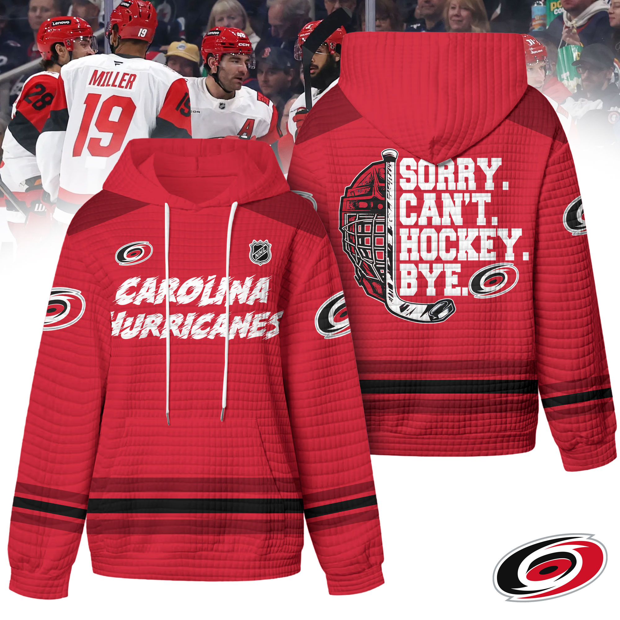 Carolina Hurricanes | Premium NHL Sorry Busy Hockey Waffle Hoodie