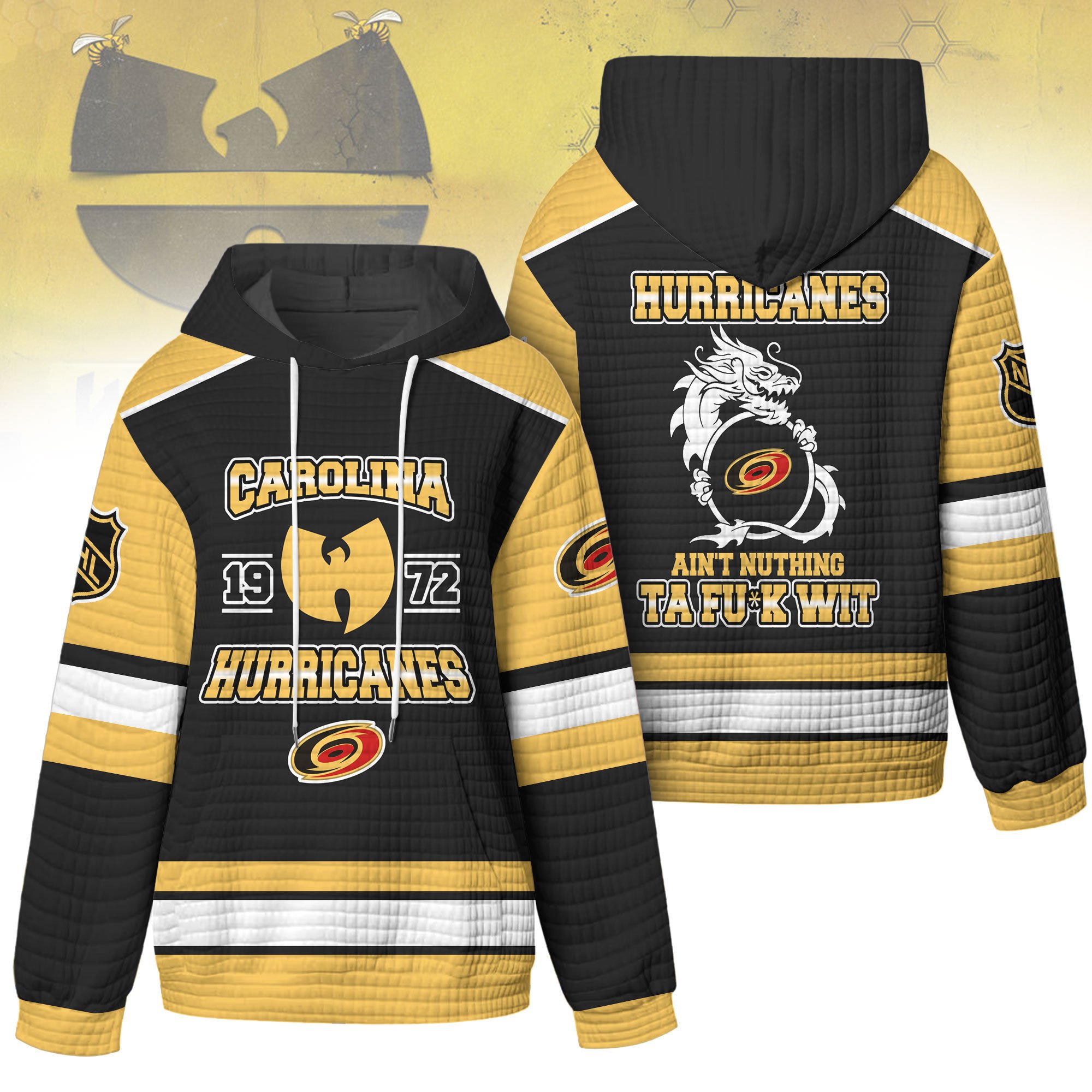 Carolina Hurricanes | Premium NHL Wu-Tang Clan Waffle Hoodie