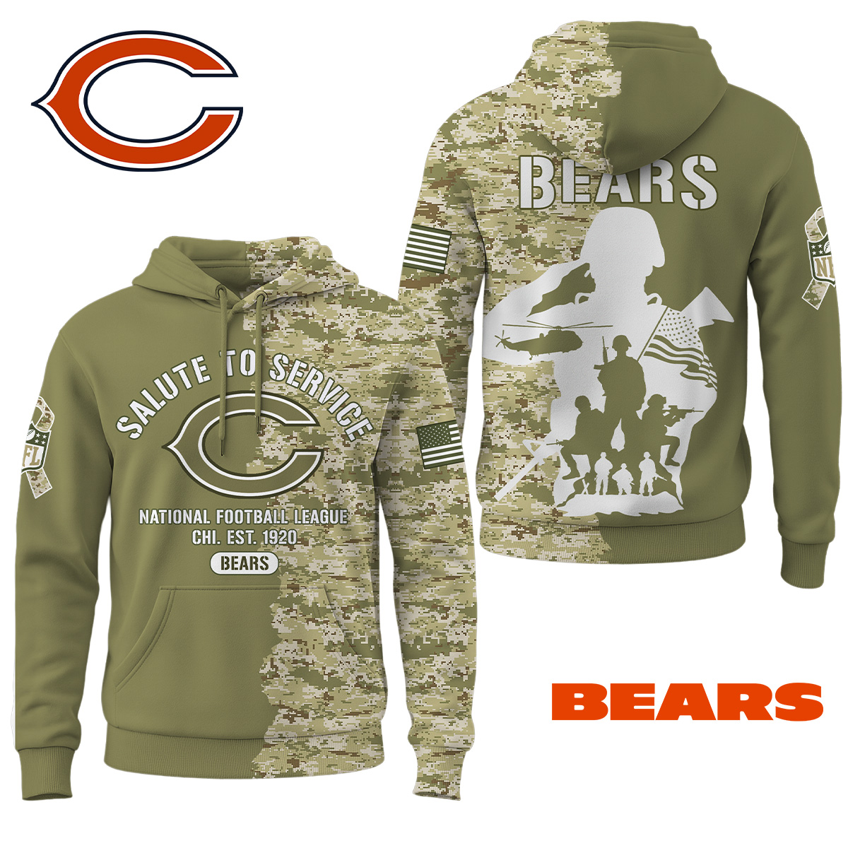 Chicago Bears | Premium Salute To Service Hoodie