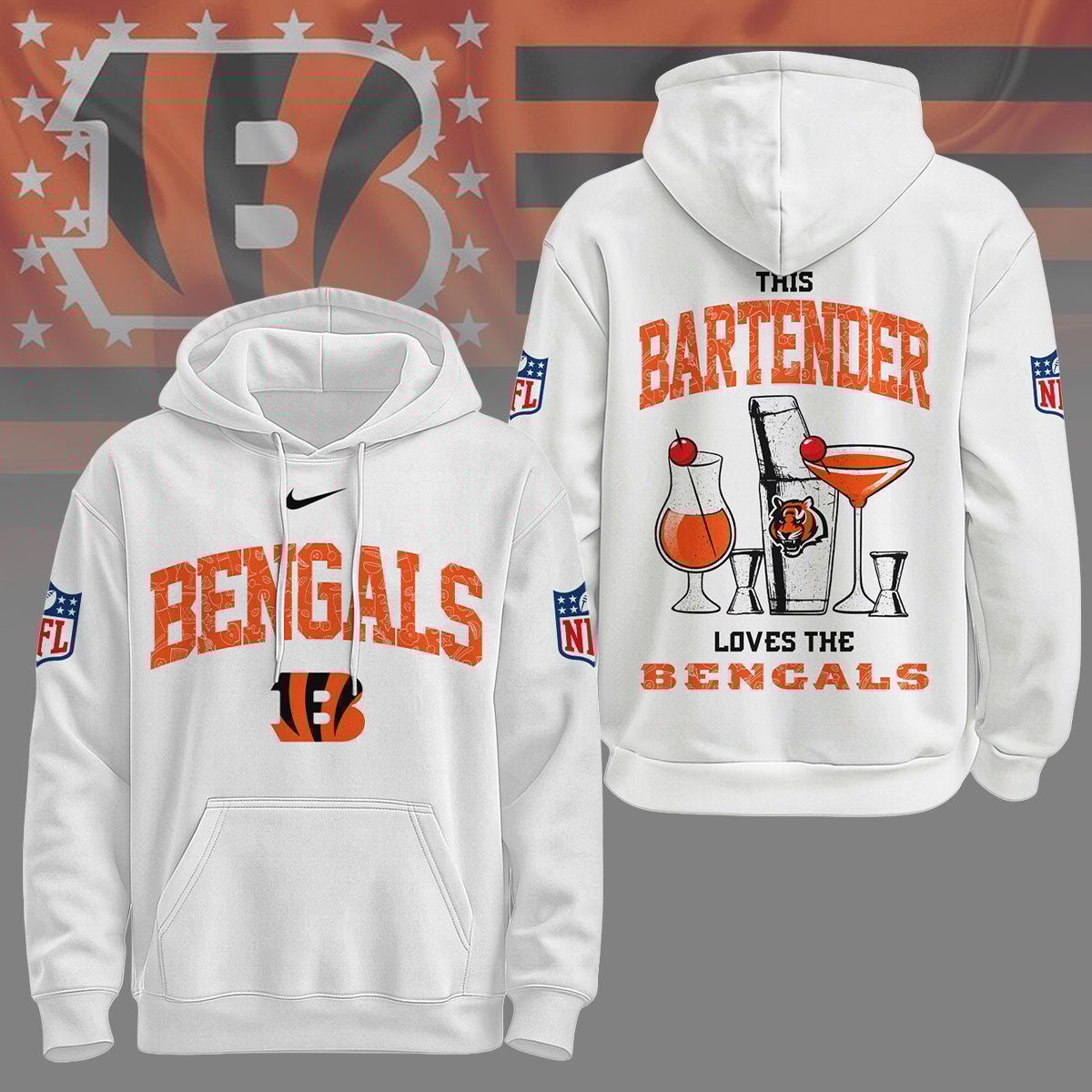 Cincinnati Bengals | Premium NFL Bartender Fan Hoodie