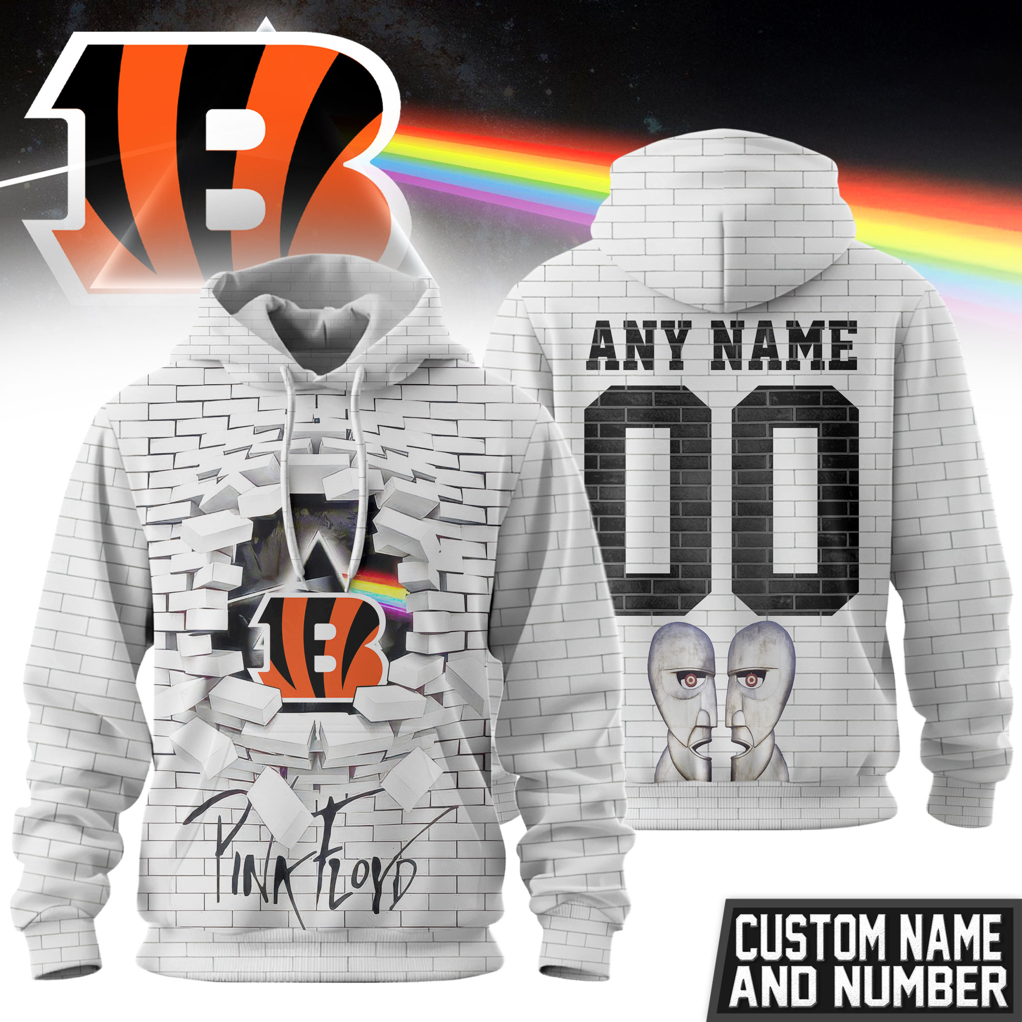 Cincinnati Bengals | Premium NFL Pink Floyd 3D Hoodie
