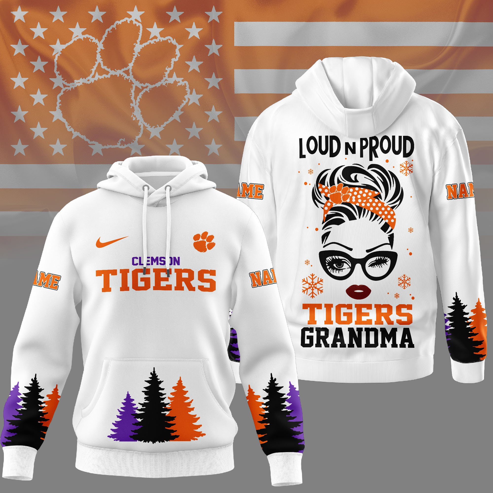 Clemson Tigers | Premium NCAA Loud and Proud Grandma Hoodie