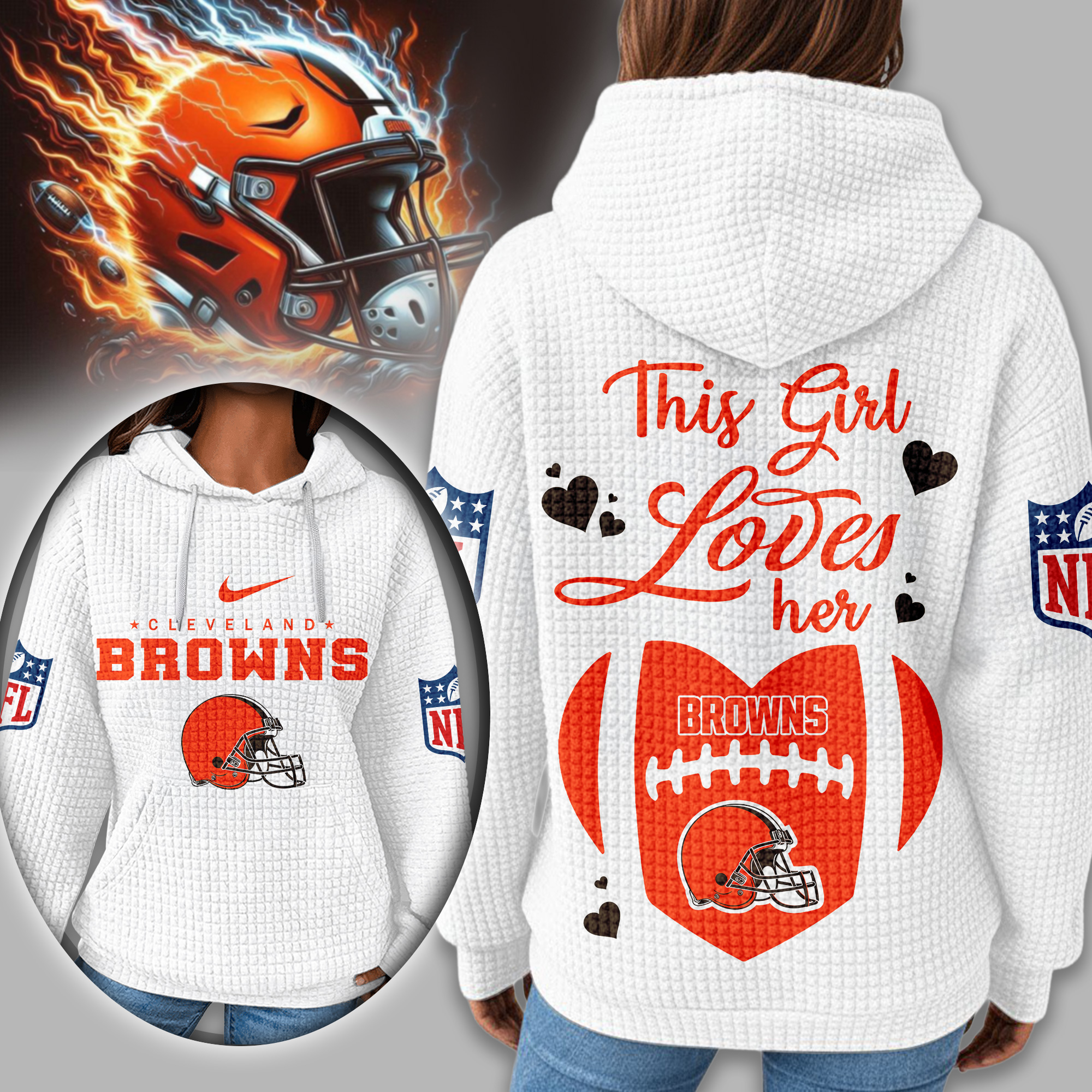 Cleveland Browns | Premium NFL Game Day Waffle Hoodie