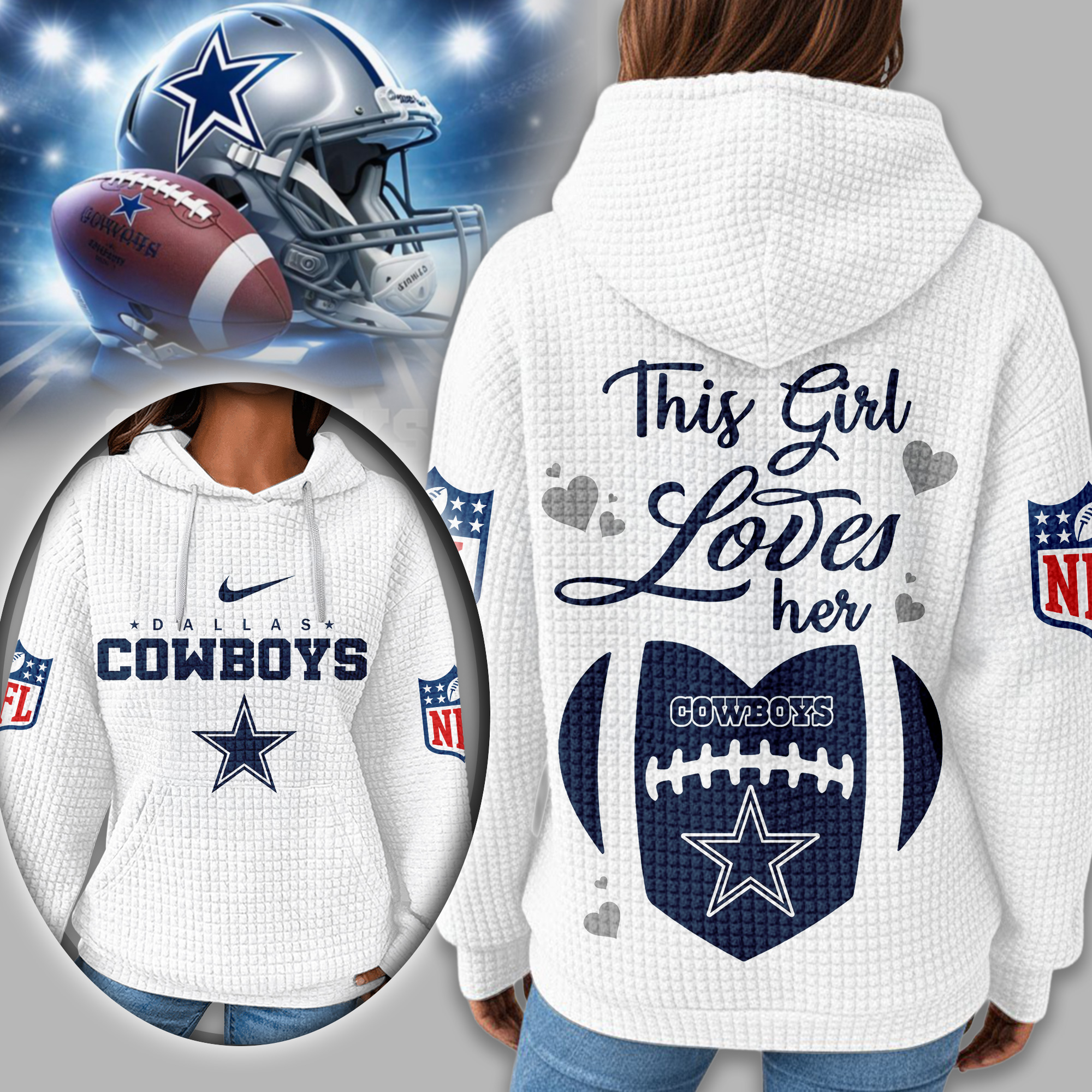Dallas Cowboys | Premium NFL Game Day Waffle Hoodie