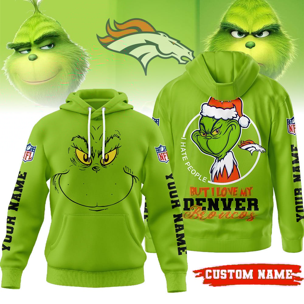 Denver Broncos | Premium NFL Grinch I Hate People Hoodie