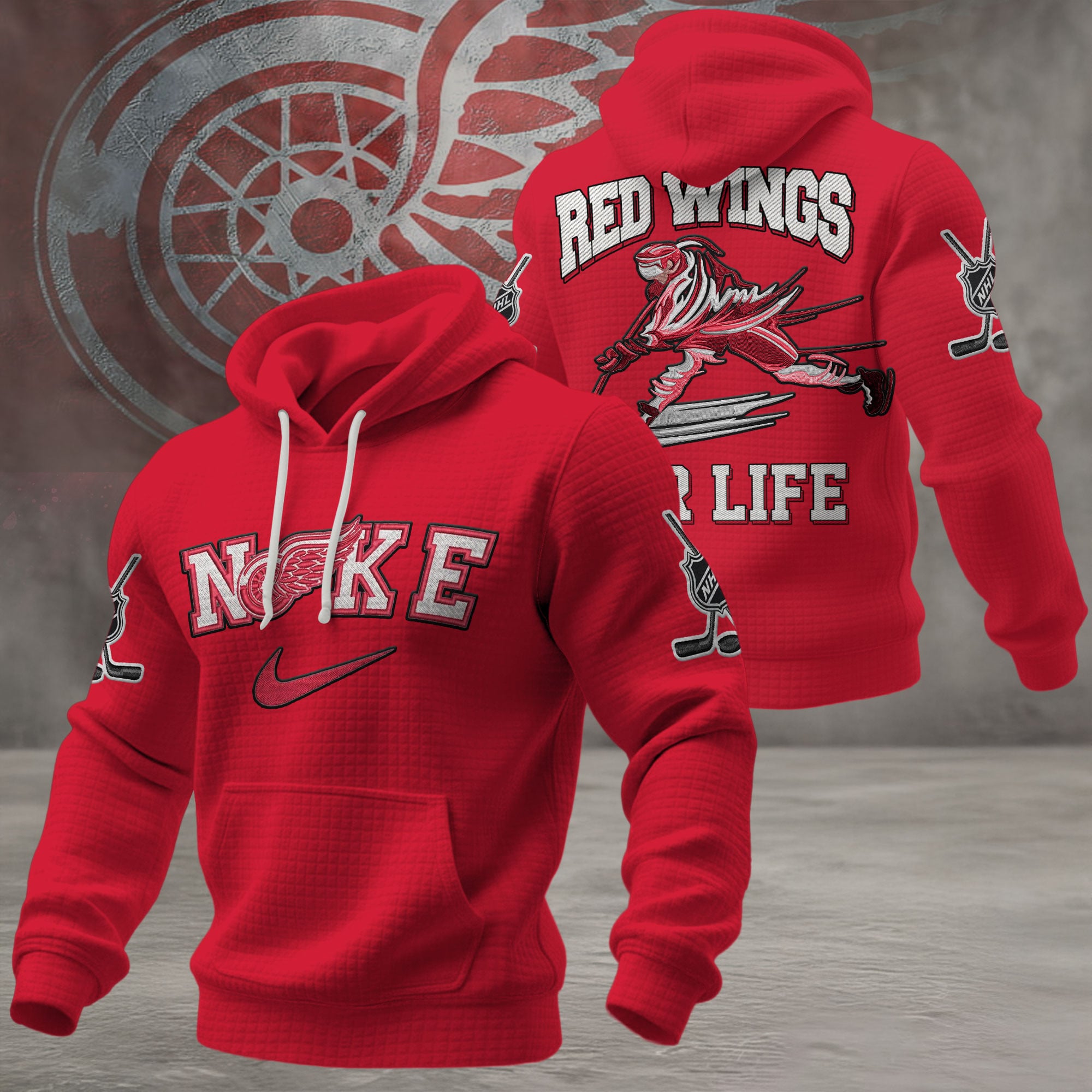 Detroit Red Wings | Premium NHL For Life Waffle Hoodie