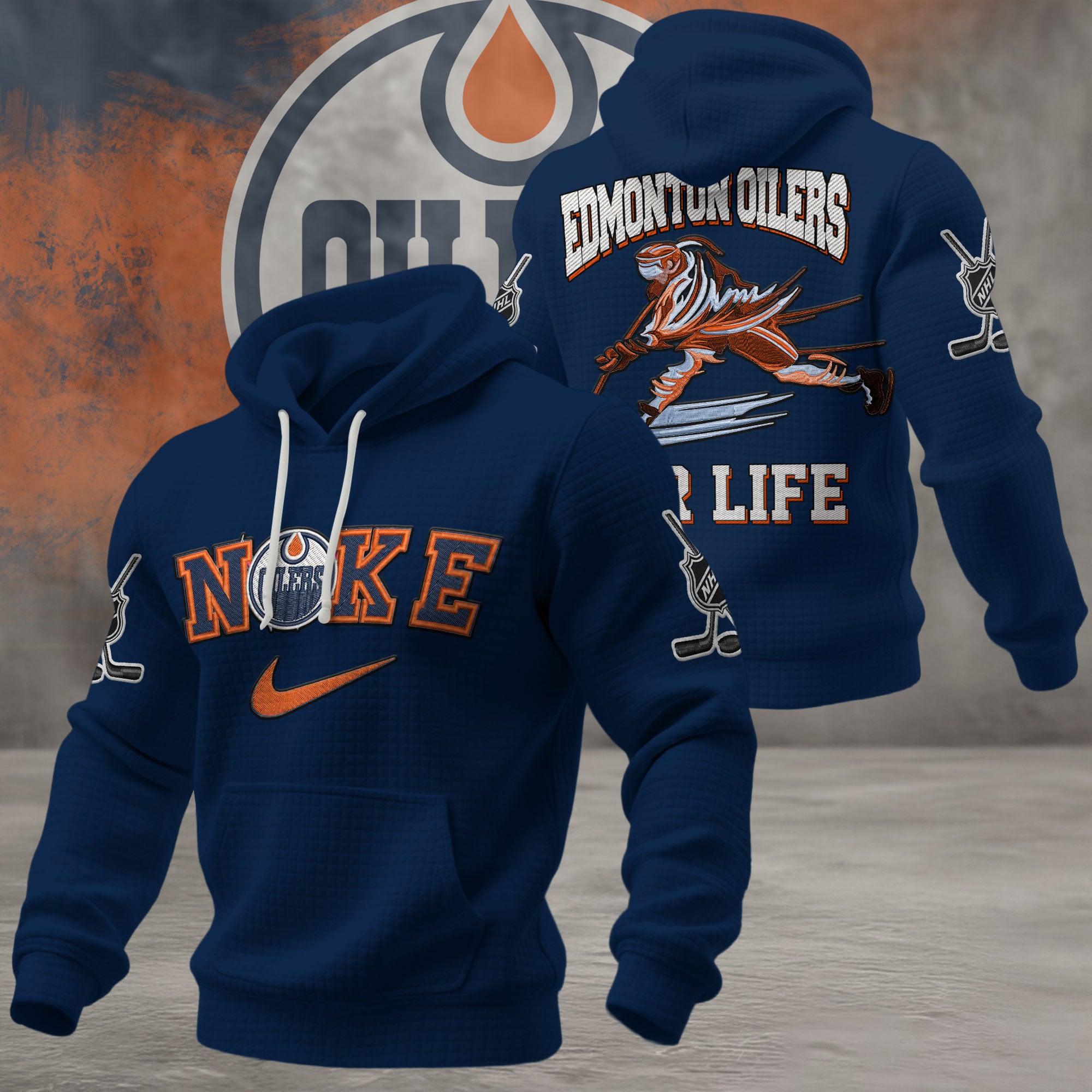 Edmonton Oilers | Premium NHL For Life Waffle Hoodie
