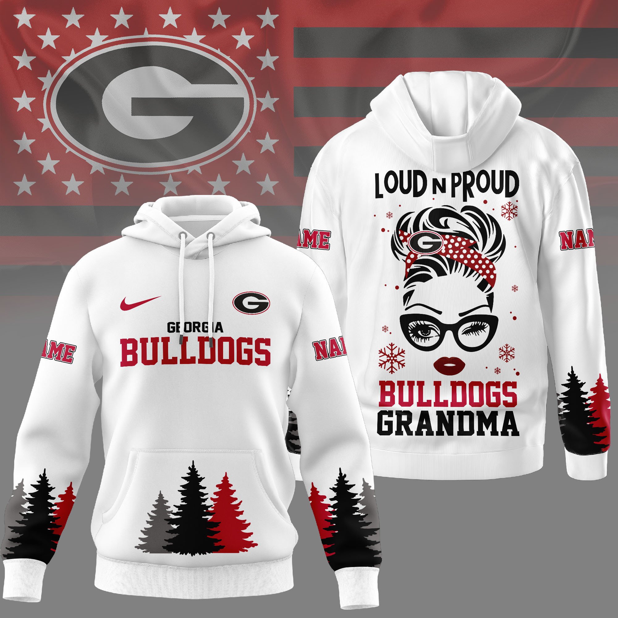 Georgia Bulldogs | Premium NCAA Loud and Proud Grandma Hoodie