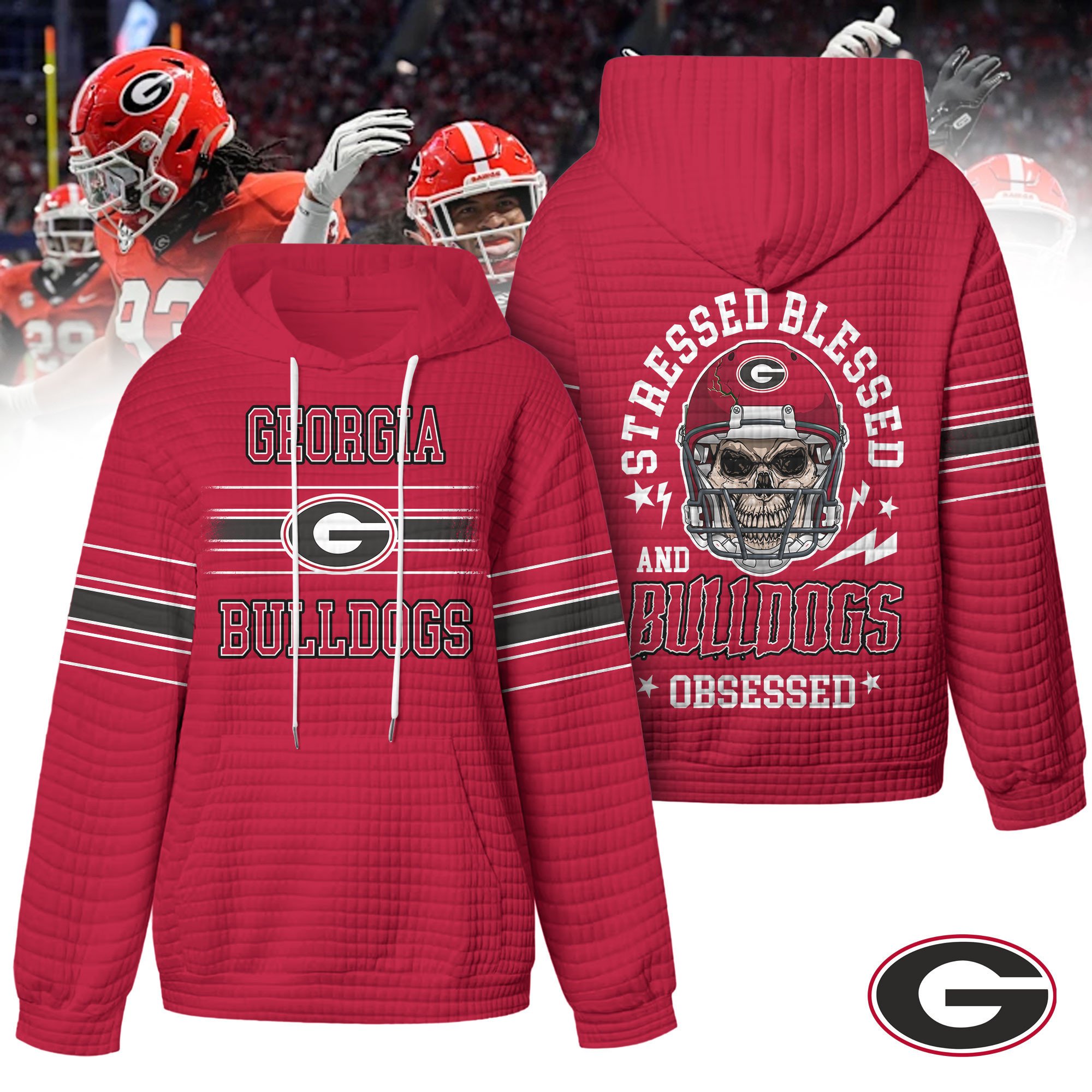 Georgia Bulldogs | Premium NCAA Obsessed Waffle Hoodie
