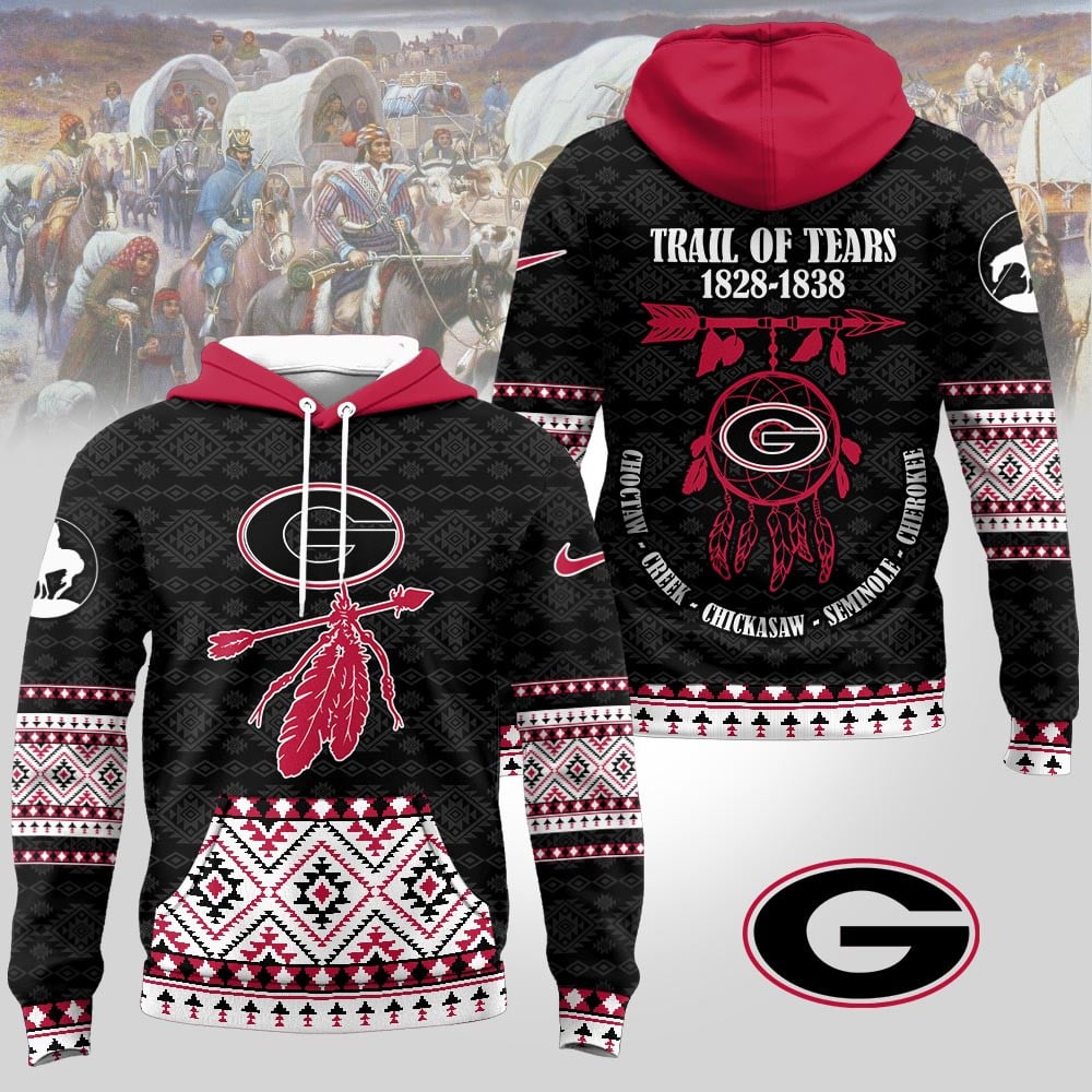 Georgia Bulldogs | Premium NCAA Trail of Tears Awareness 3D Hoodie