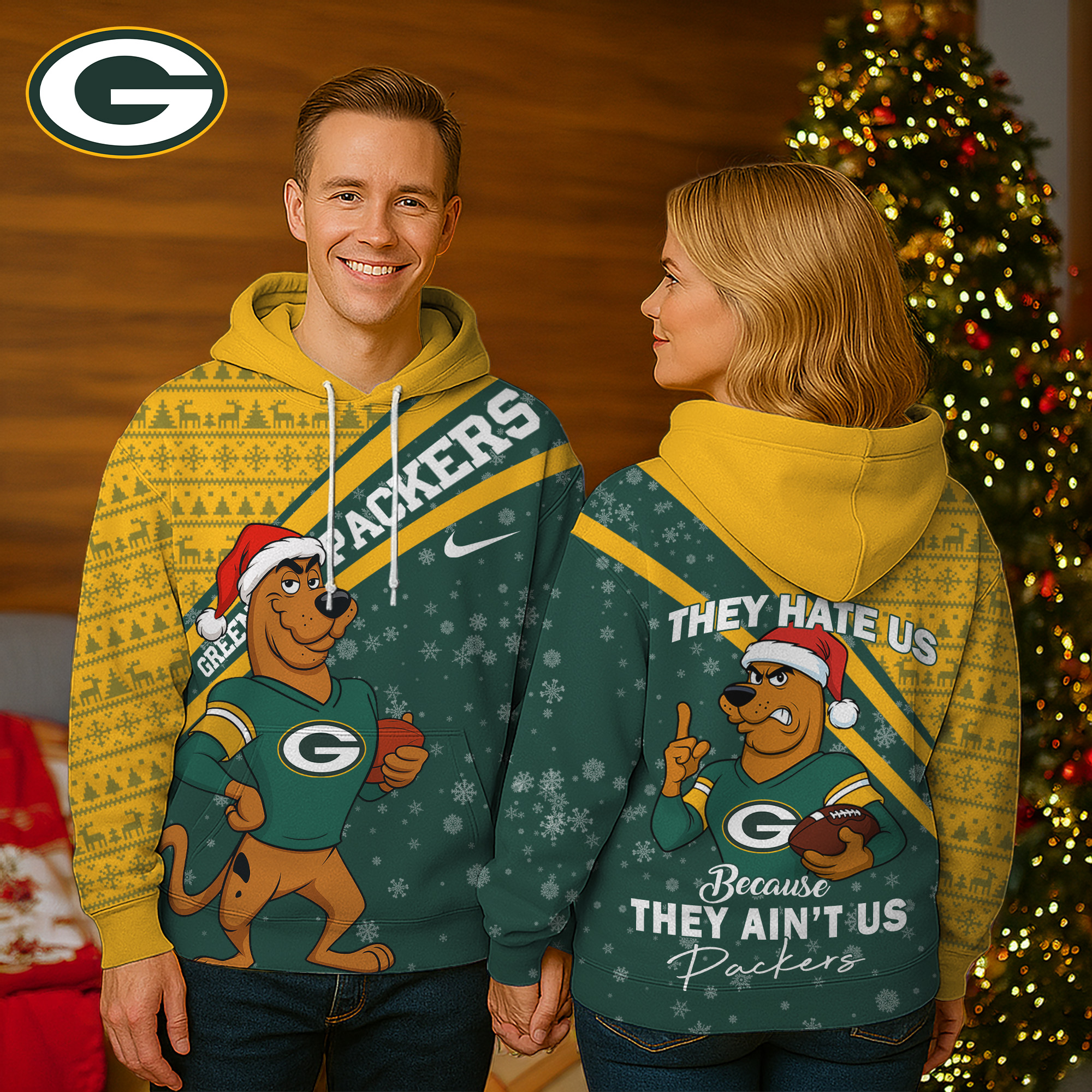 Green Bay Packers | Premium NFL Funny Scooby- Doo Christmas 3D Hoodie