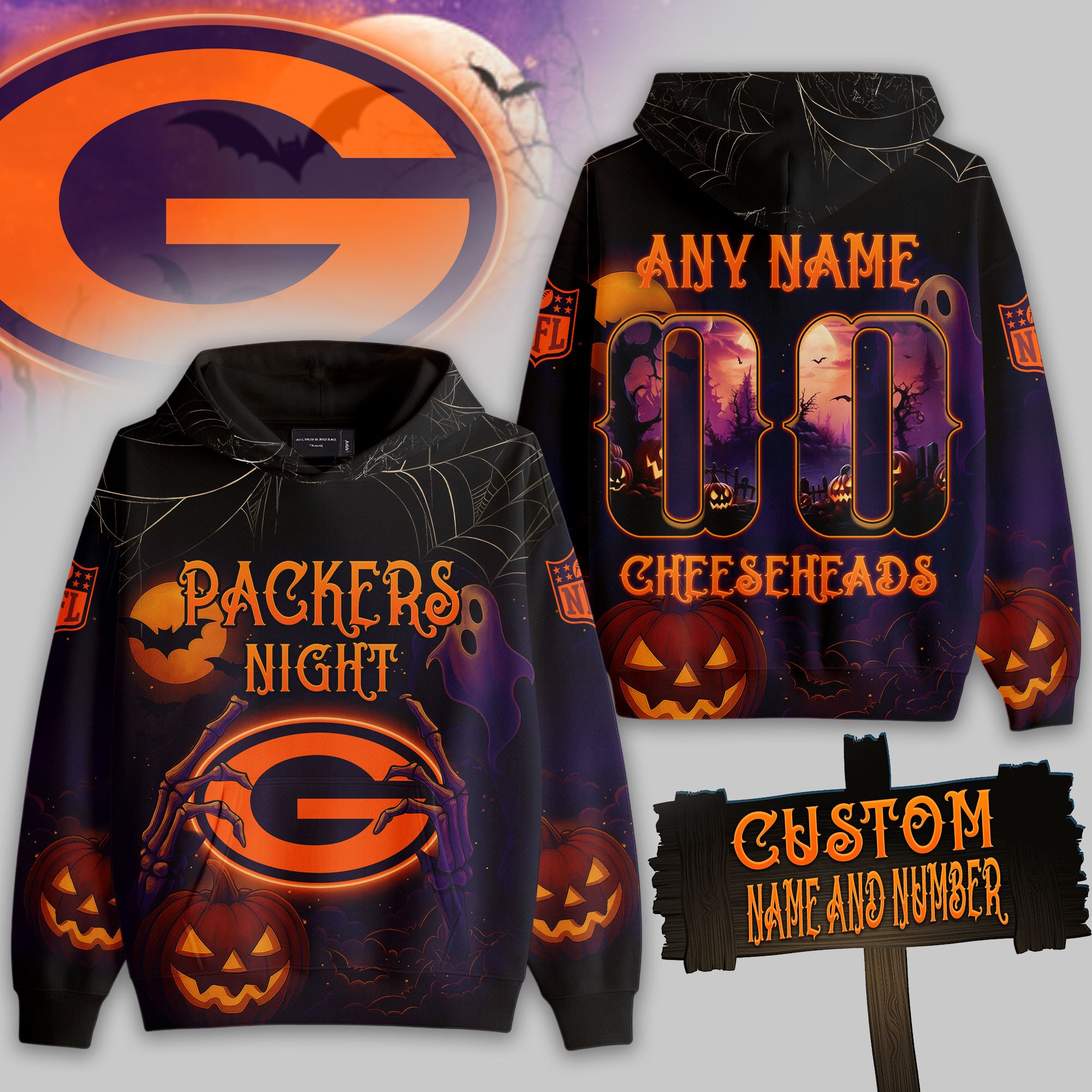 Green Bay Packers | Premium NFL Halloween Night Hoodie