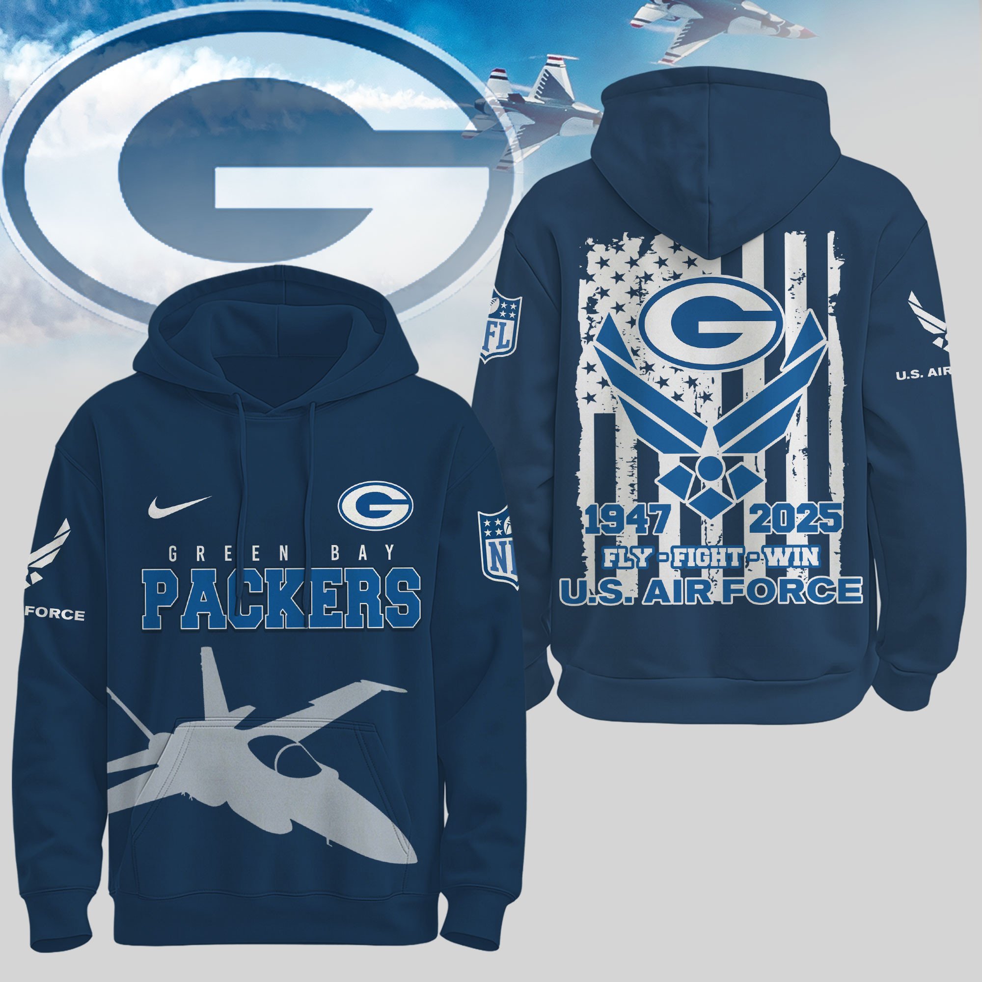 Green Bay Packers | Premium NFL U.S. Air Force 78th Anniversary Hoodie