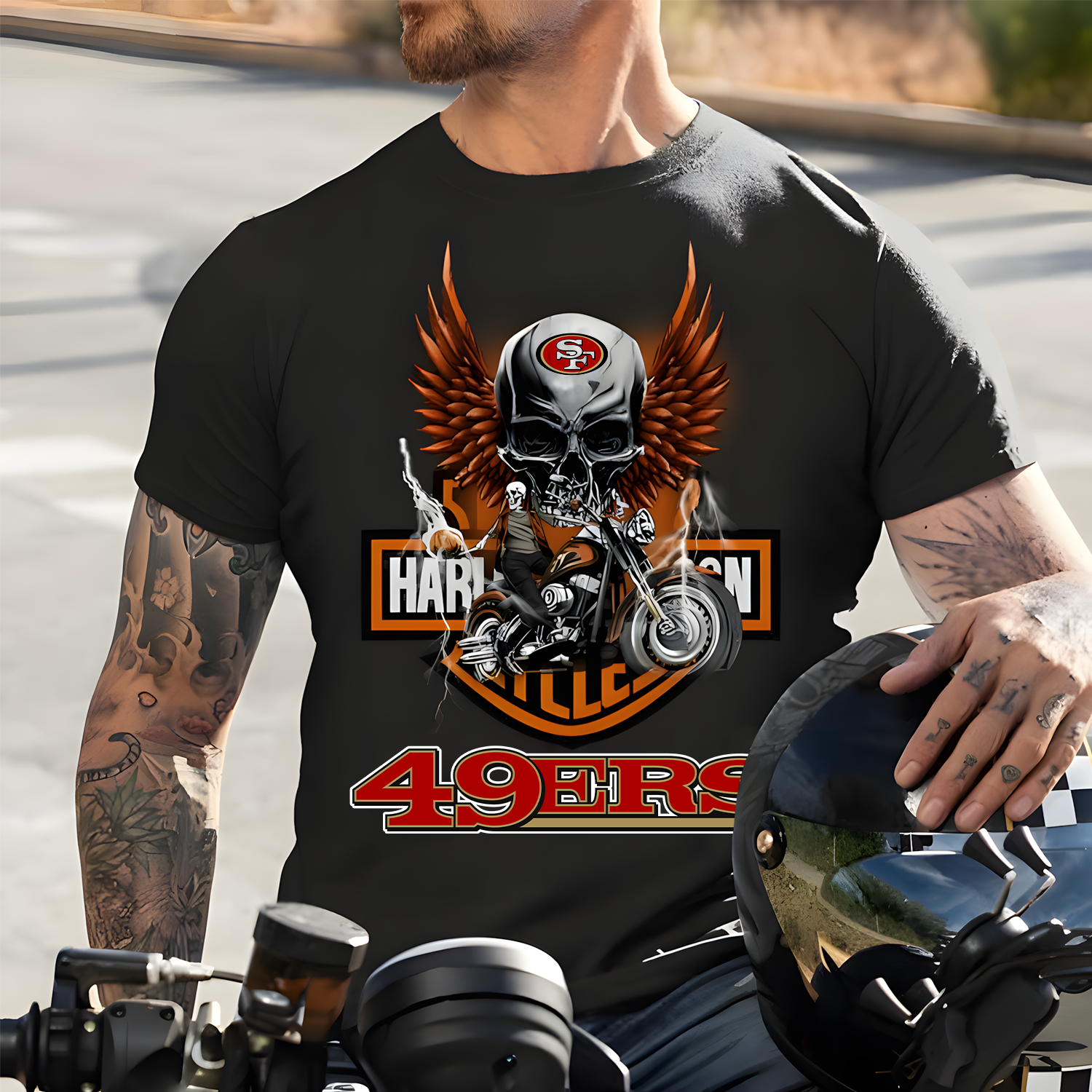 Harley x SF NFL Biker Spirit 2D Shirt DatND ThuongNH