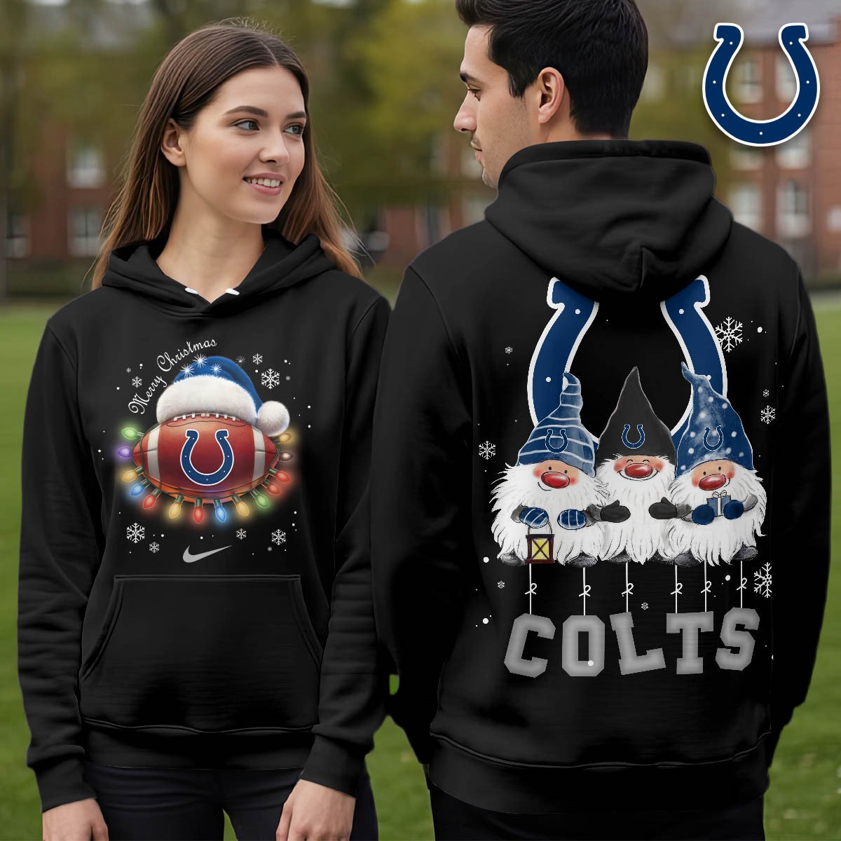 Indianapolis Colts | Premium NFL Christmas Gnomes Hoodie