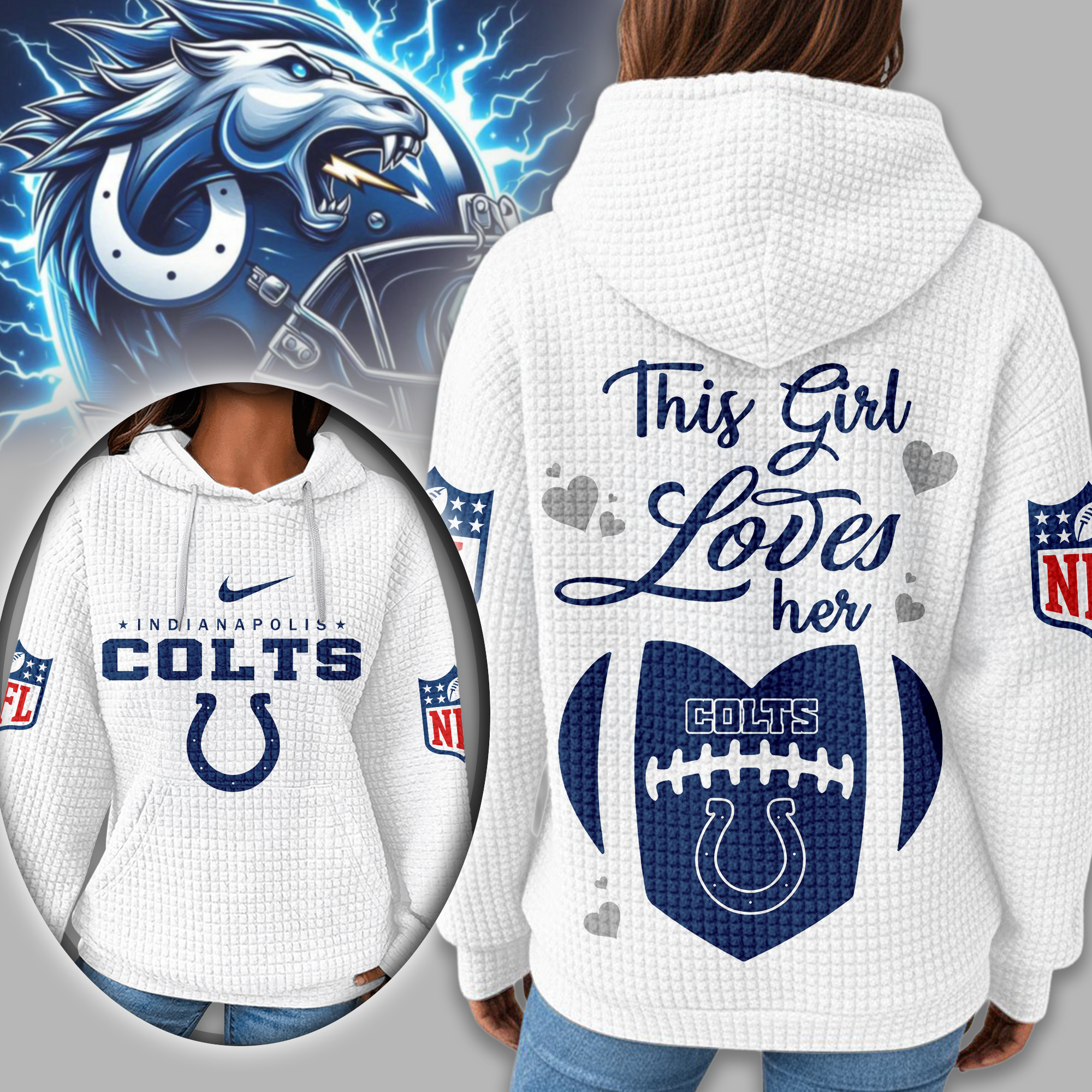 Indianapolis Colts | Premium NFL Game Day Waffle Hoodie