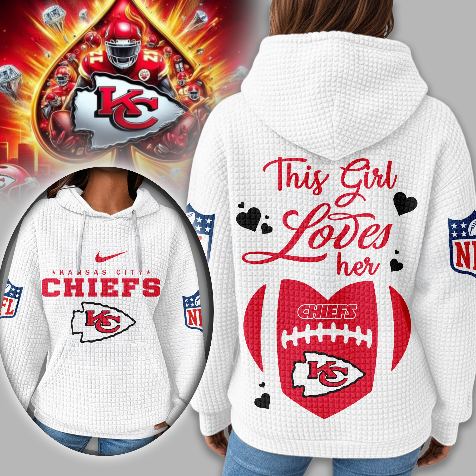 Kansas City Chiefs | Premium NFL Game Day Waffle Hoodie