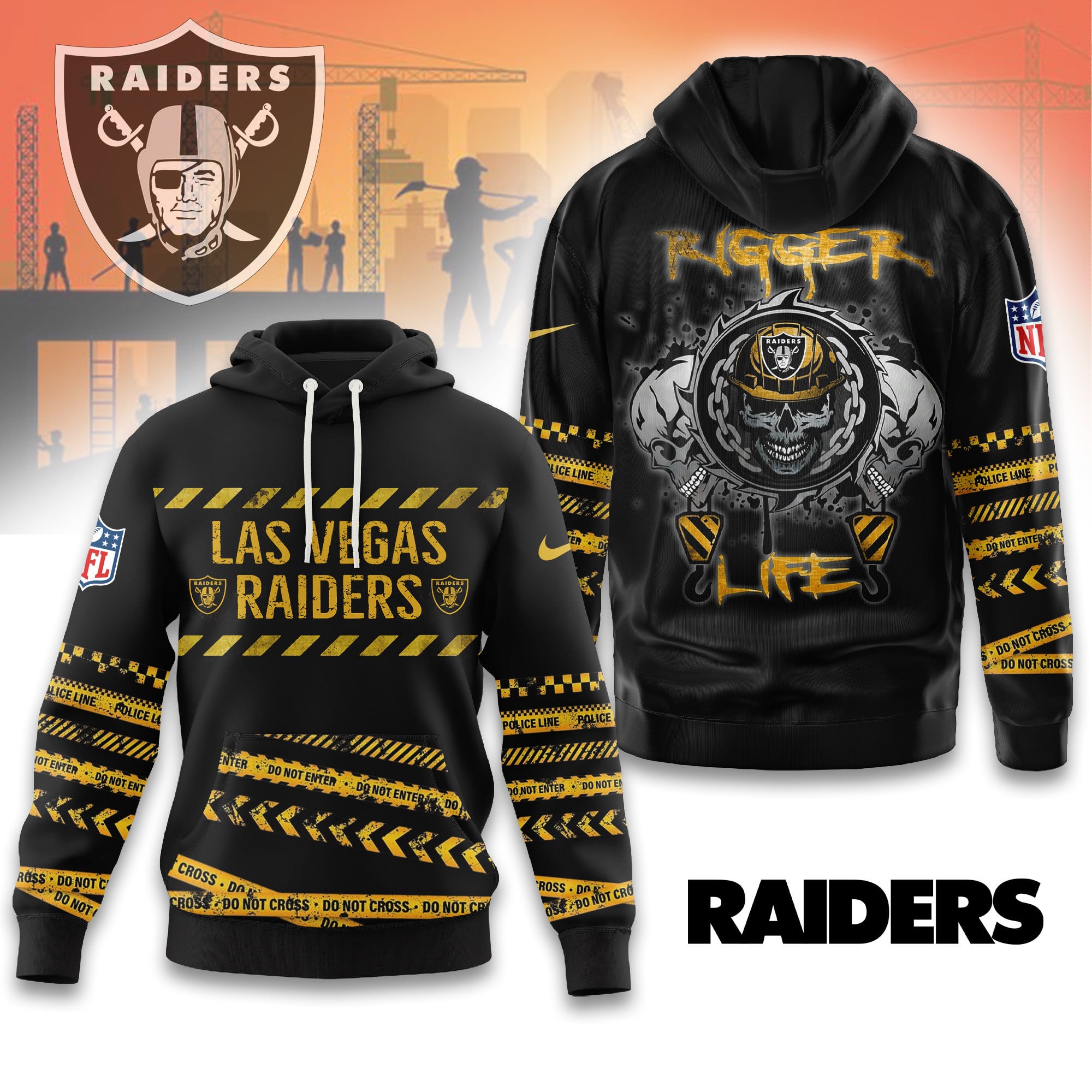 Las Vegas Raiders | Premium NFL Rigger Life Hoodie