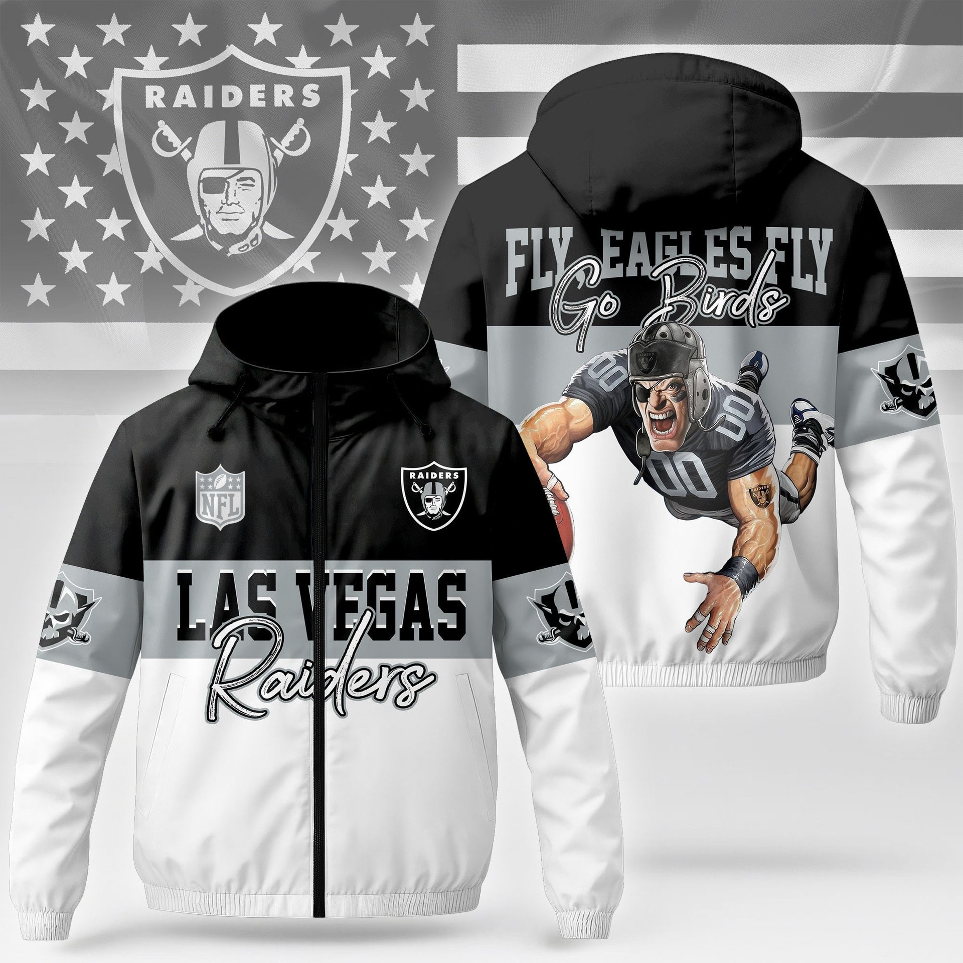 LVR Premium NFL Fan Pride Windbreaker Jacket DDT NTL