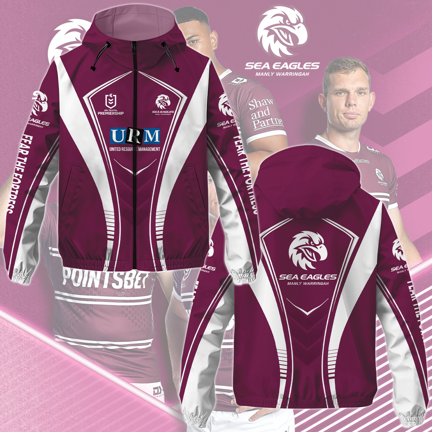 Manly Warringah Sea Eagles 9 NRL 2025 Windbreaker Jacket TM NTA V2