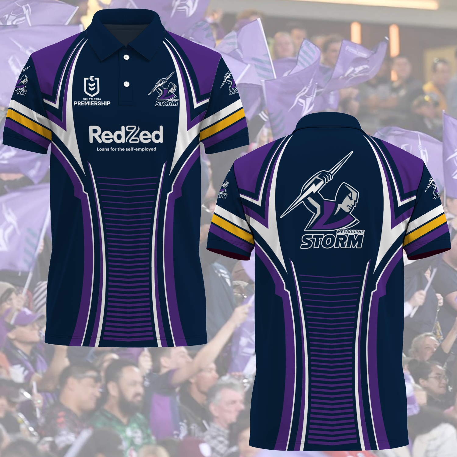 Melbourne Storm NRL 2025 Polo Shirt TM NTA V1