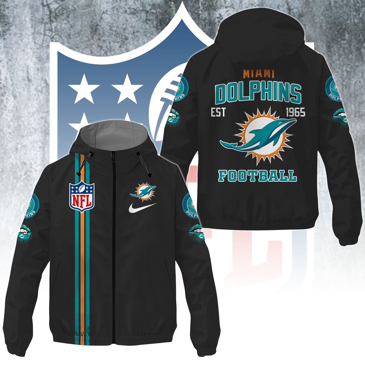 MIA x NFL Windbreaker Jacket DATND TANTD