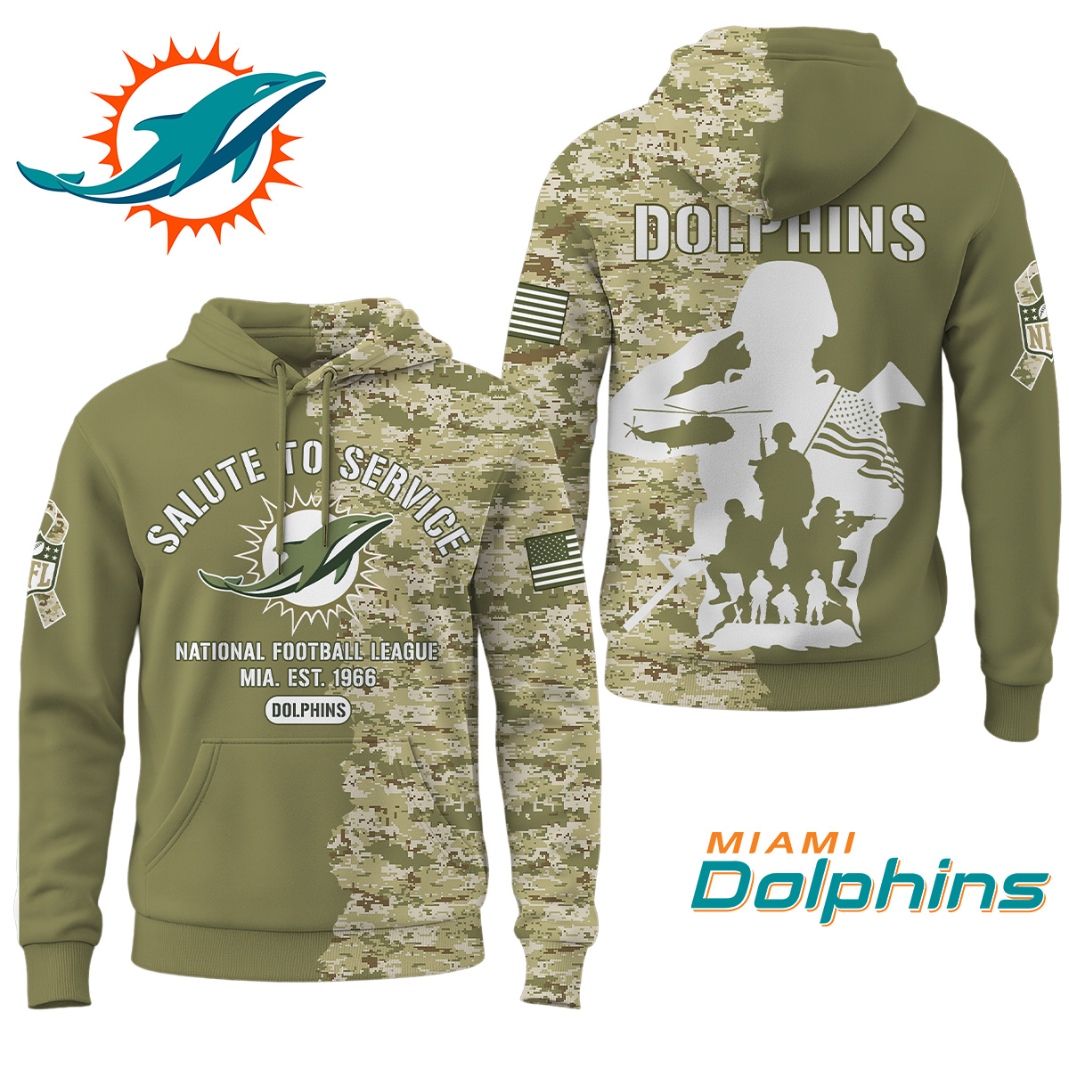 Miami Dolphins | Premium Salute To Service Hoodie