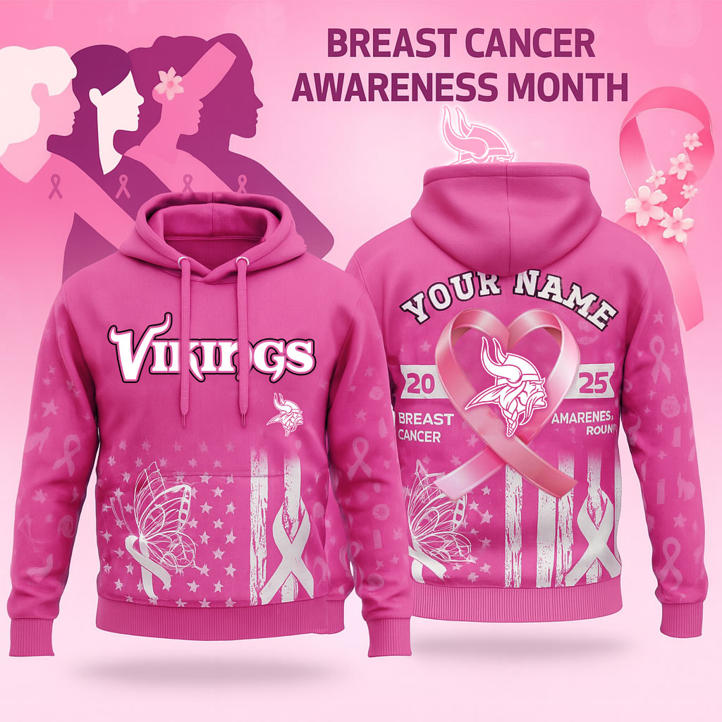 Minnesota Vikings | Premium NFL Breast Cancer Awareness Hoodie