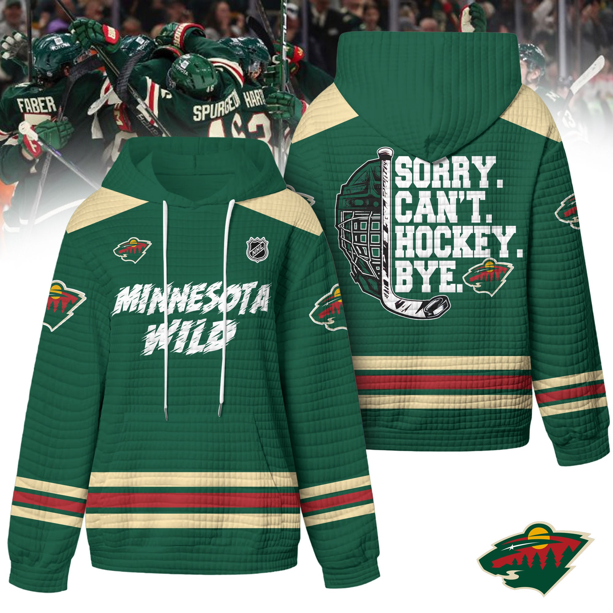 Minnesota Wild | Premium NHL Sorry Busy Hockey Waffle Hoodie