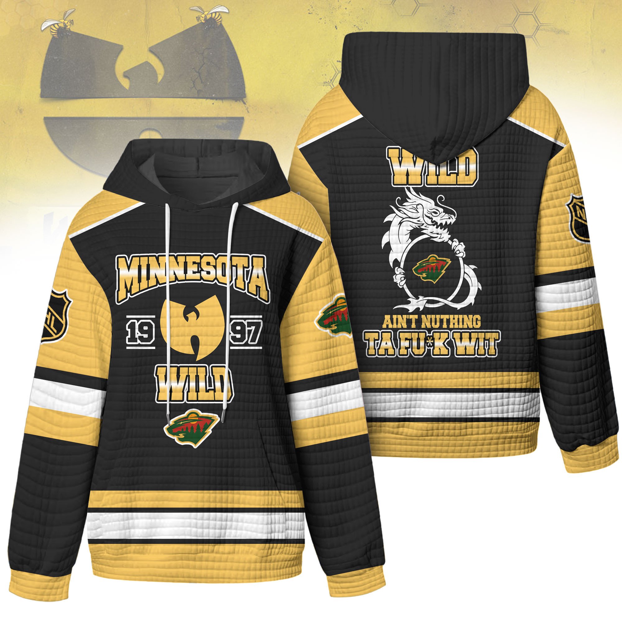 Minnesota Wild | Premium NHL Wu-Tang Clan Waffle Hoodie