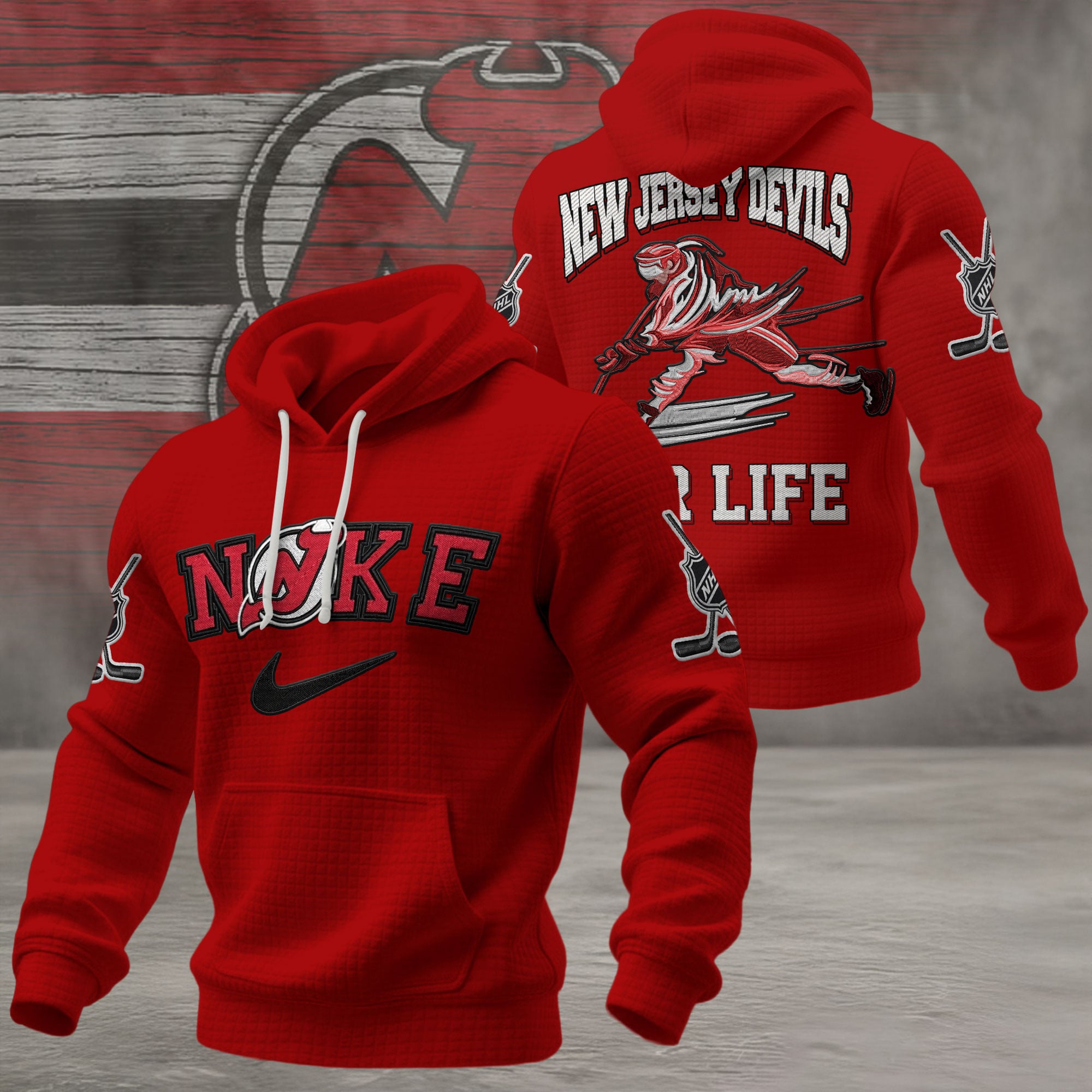 New Jersey Devils | Premium NHL For Life Waffle Hoodie