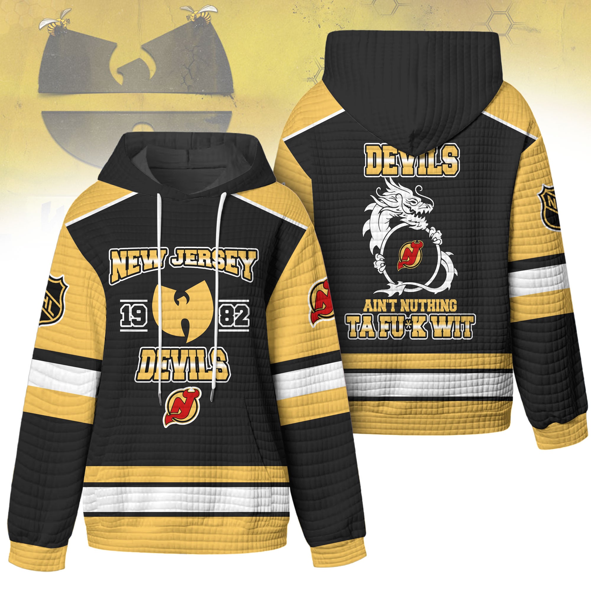 New Jersey Devils | Premium NHL Wu-Tang Clan Waffle Hoodie