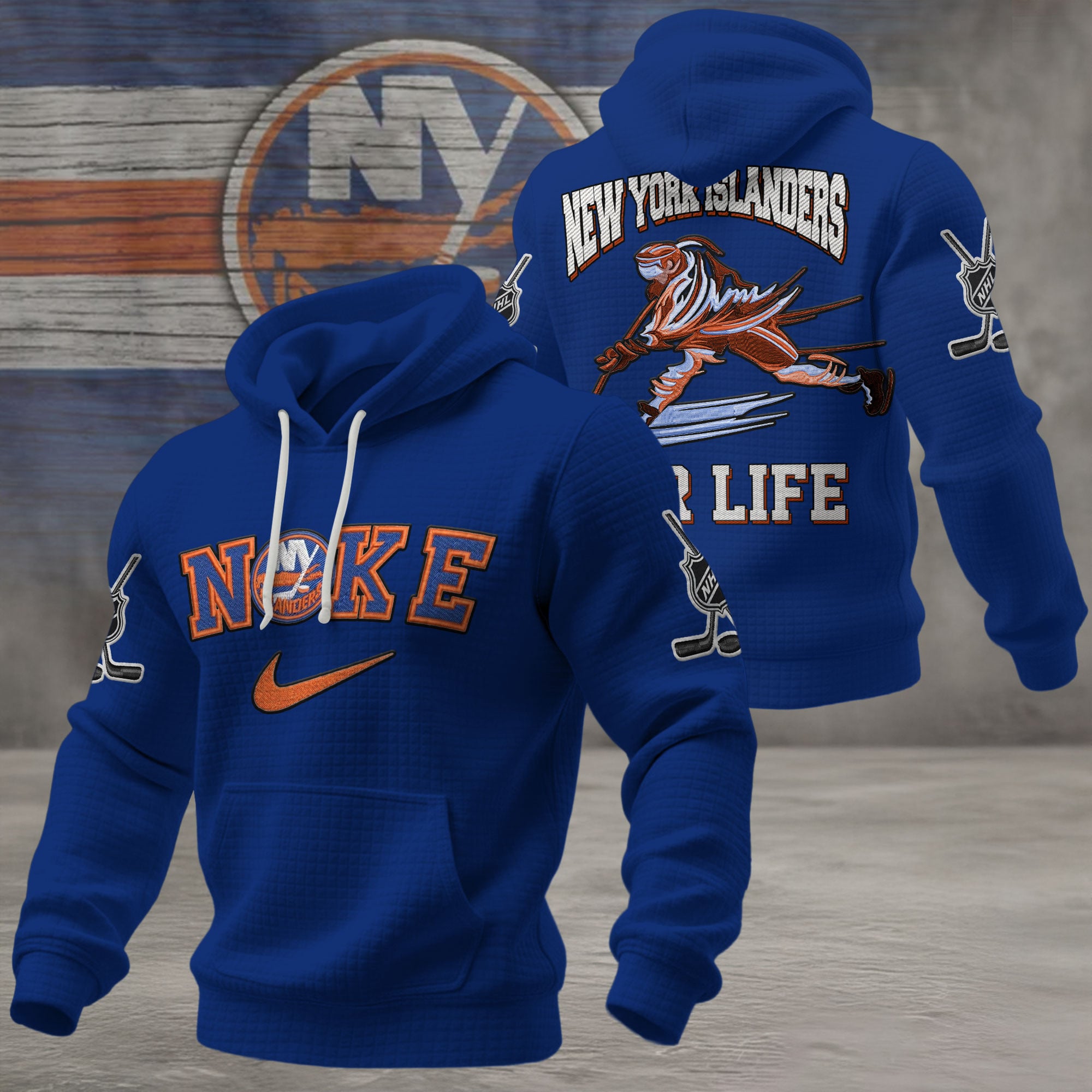 New York Islanders | Premium NHL For Life Waffle Hoodie