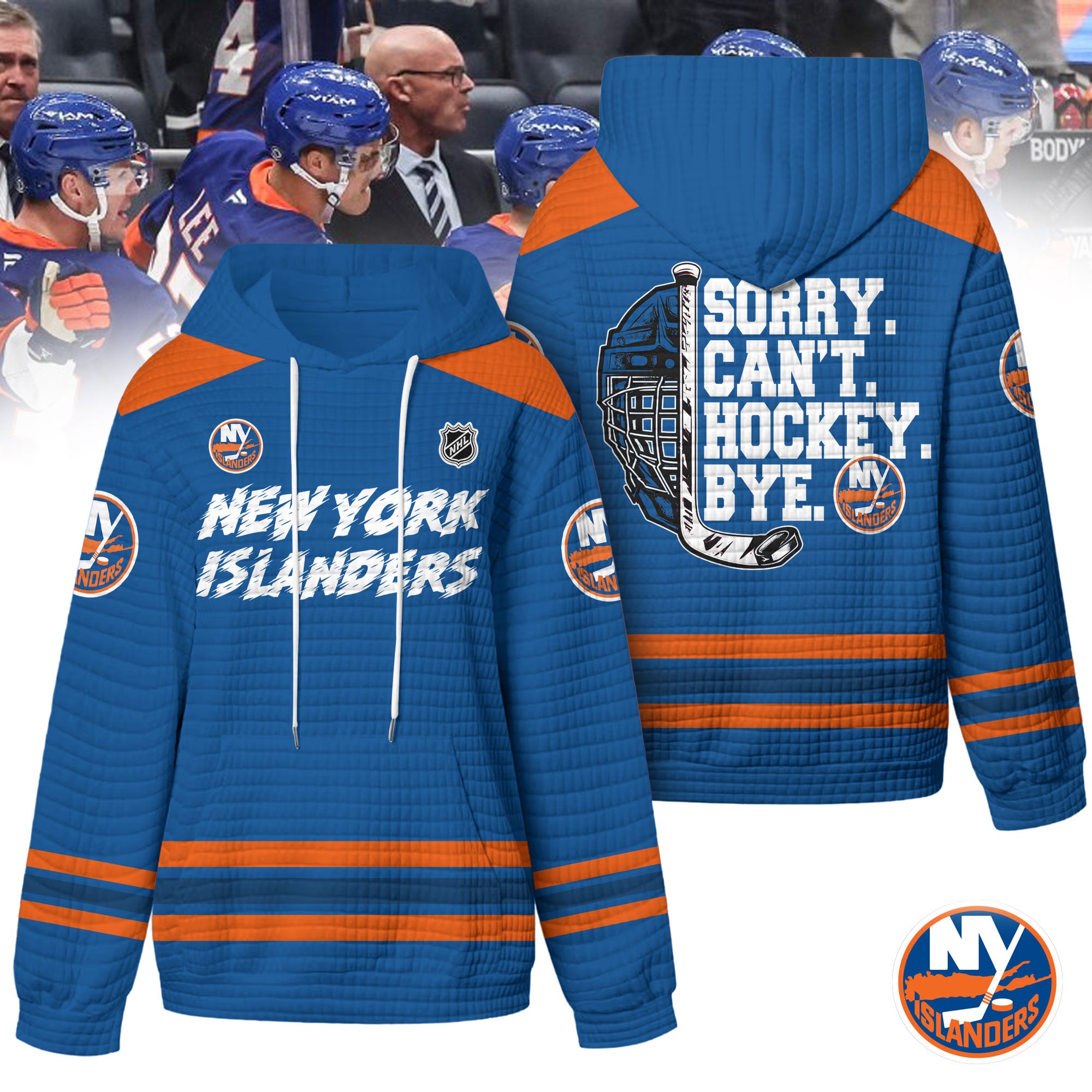 New York Islanders | Premium NHL Sorry Busy Hockey Waffle Hoodie